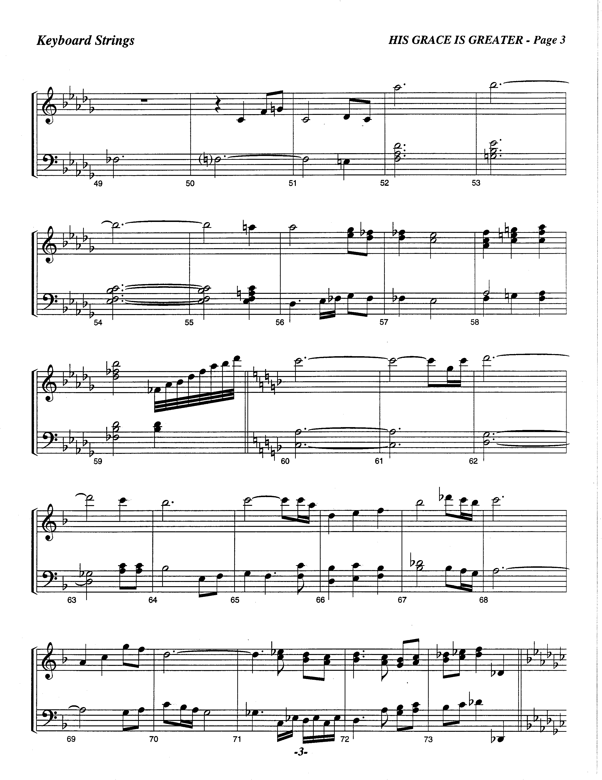 His Grace Was Greater (Choral Anthem SATB) Piano Sheet (The Brooklyn Tabernacle Choir / Arr. Carol Cymbala / Orch. Lari Goss)