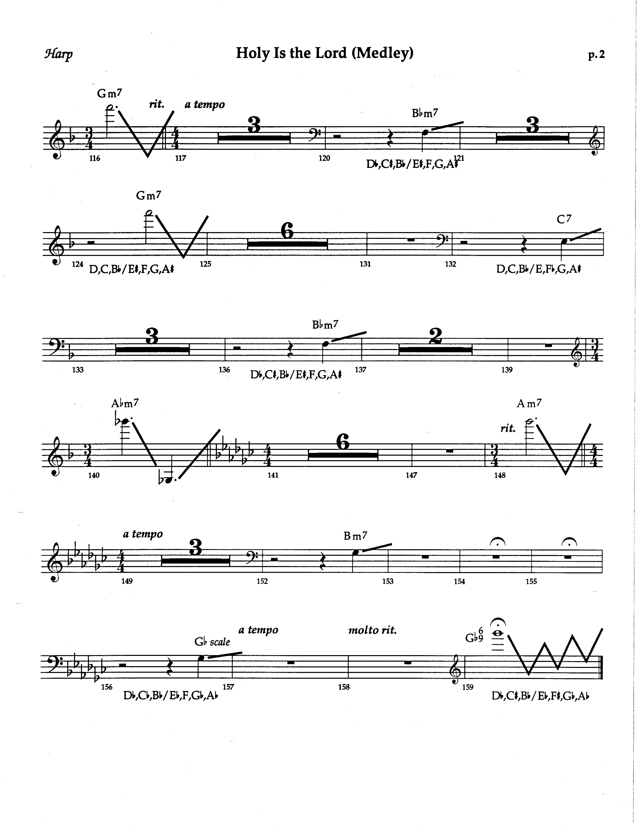 Holy Is The Lord Medley (Choral Anthem SATB) Harp (The Brooklyn Tabernacle Choir / Arr. Carol Cymbala / Orch. Lari Goss)