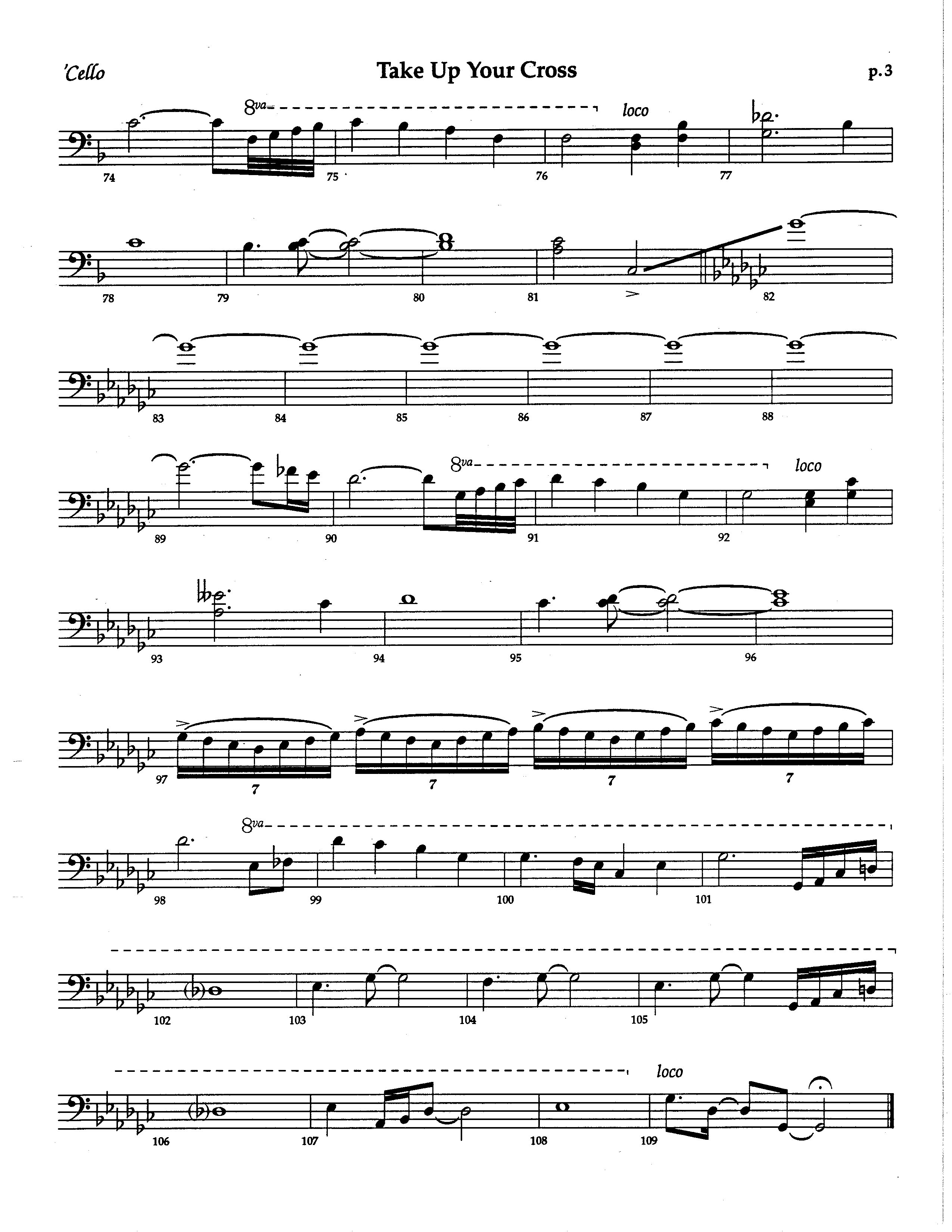 Take Up Your Cross (Choral Anthem SATB) Cello (The Brooklyn Tabernacle Choir / Arr. Carol Cymbala / Orch. Lari Goss)