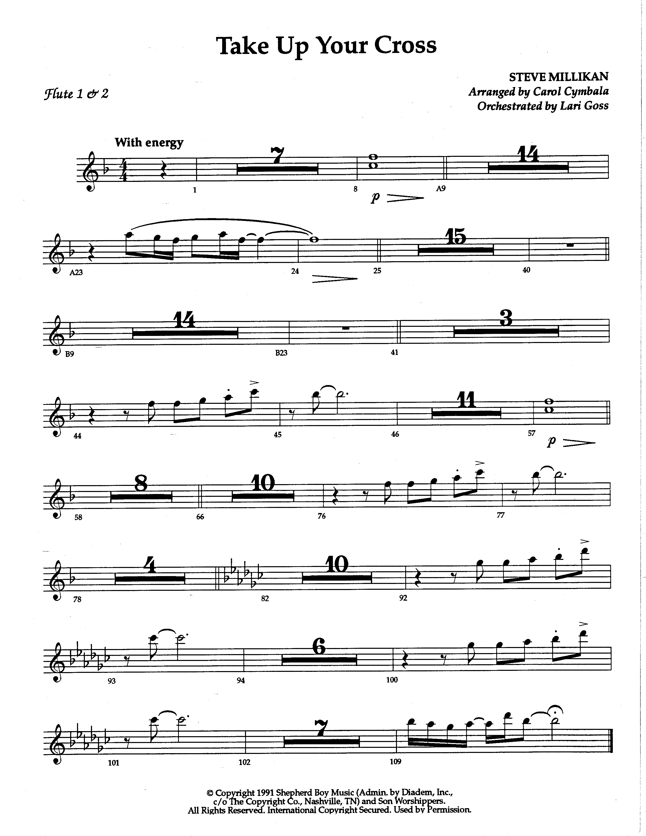 Take Up Your Cross (Choral Anthem SATB) Flute 1/2 (The Brooklyn Tabernacle Choir / Arr. Carol Cymbala / Orch. Lari Goss)