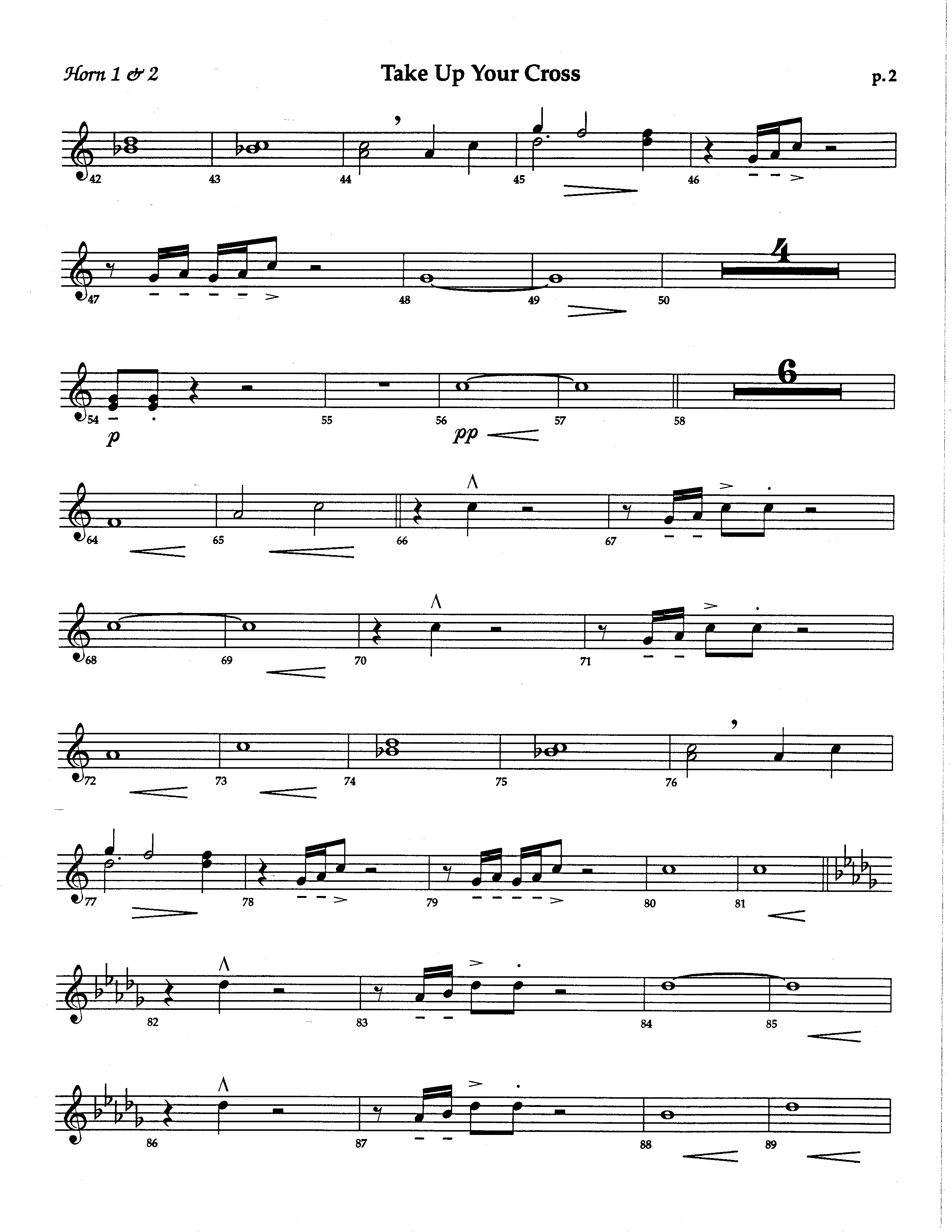 Take Up Your Cross (Choral Anthem SATB) French Horn (The Brooklyn Tabernacle Choir / Arr. Carol Cymbala / Orch. Lari Goss)