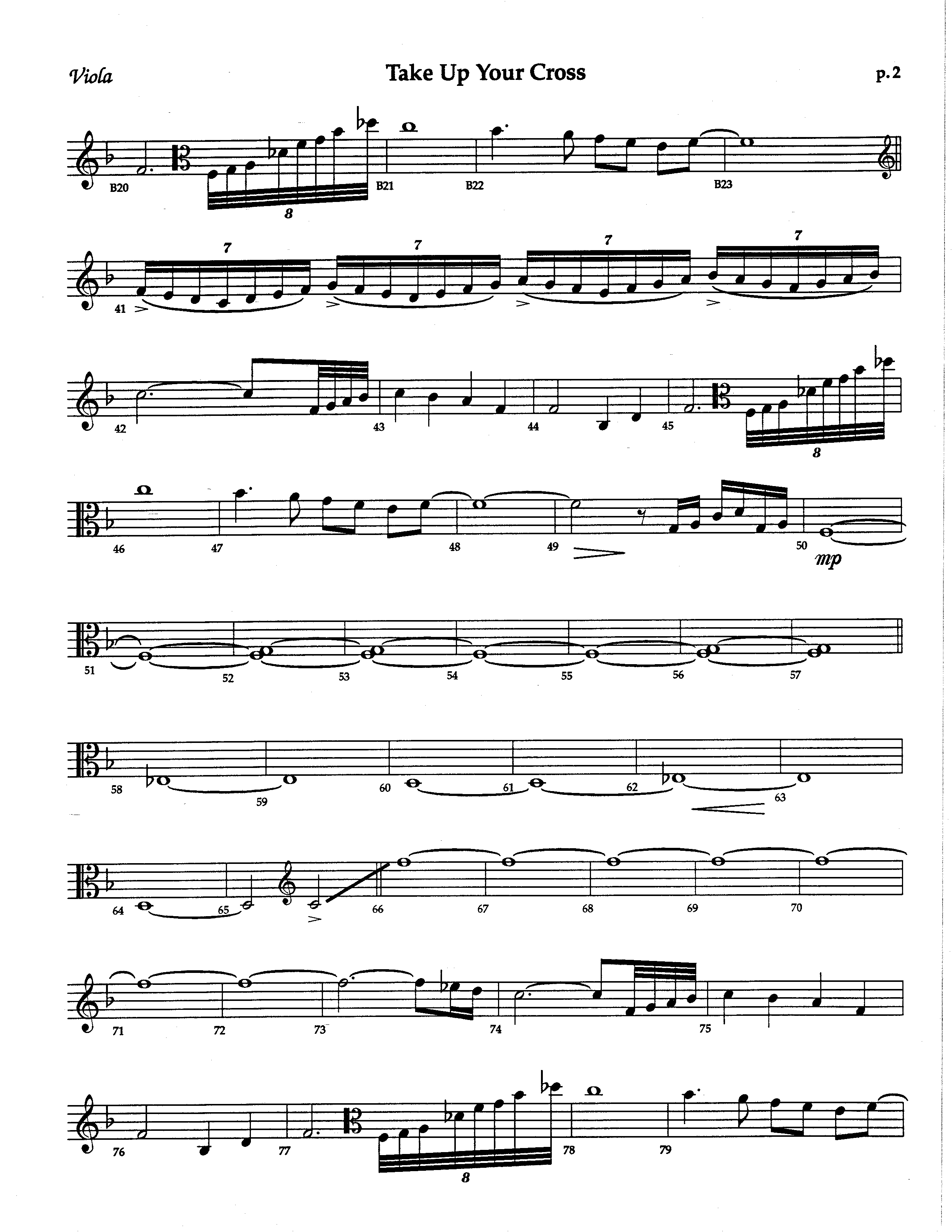 Take Up Your Cross (Choral Anthem SATB) Viola (The Brooklyn Tabernacle Choir / Arr. Carol Cymbala / Orch. Lari Goss)