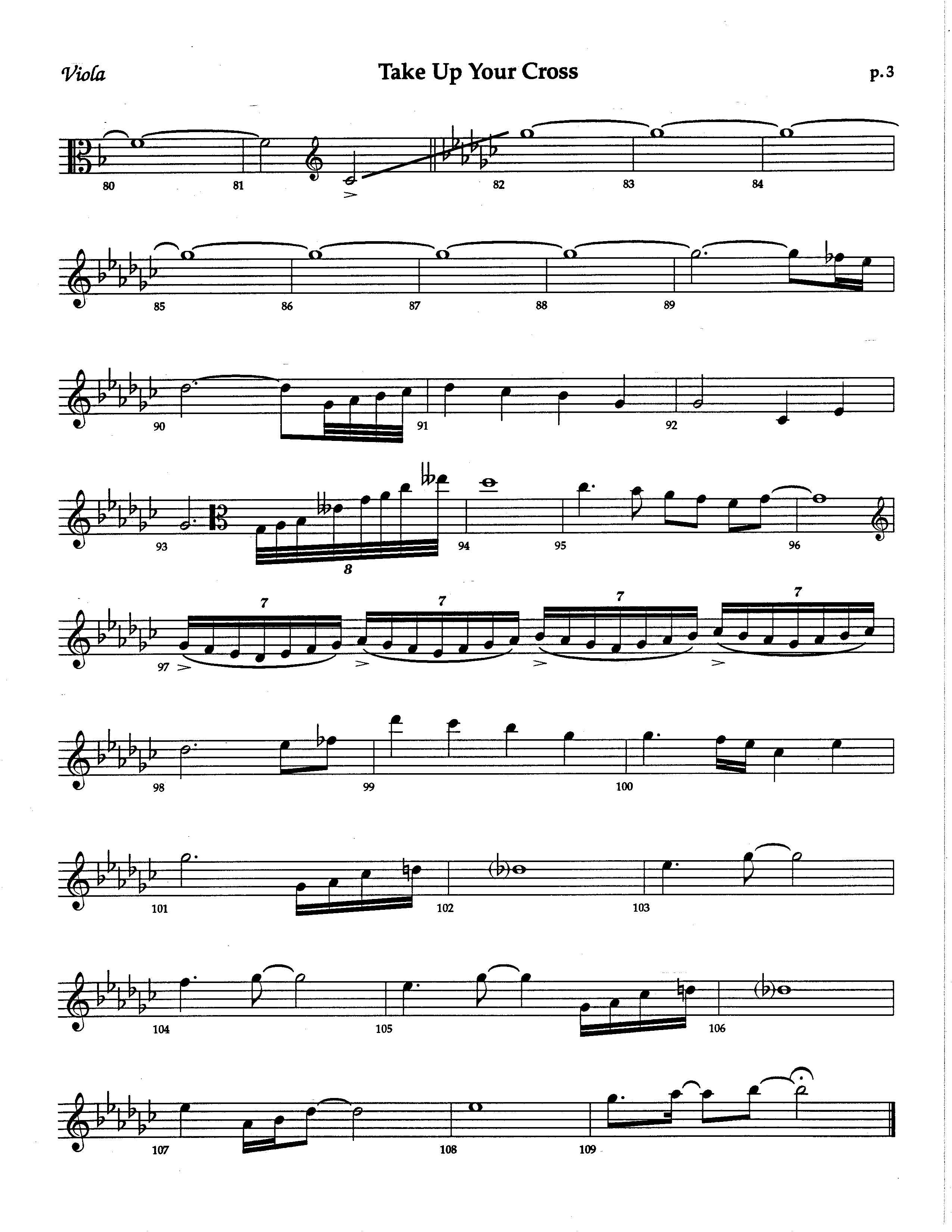 Take Up Your Cross (Choral Anthem SATB) Viola (The Brooklyn Tabernacle Choir / Arr. Carol Cymbala / Orch. Lari Goss)