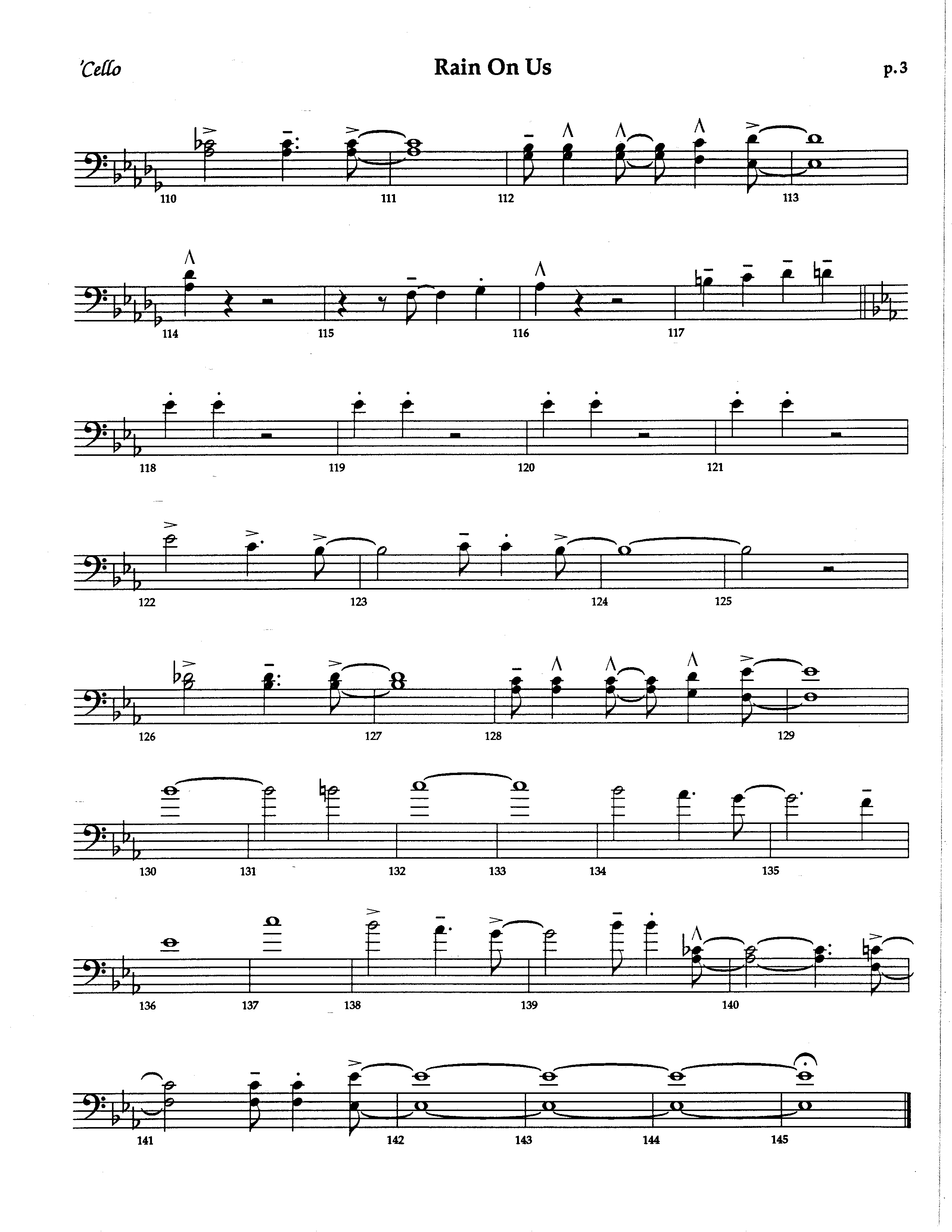 Rain On Us (Choral Anthem SATB) Cello (The Brooklyn Tabernacle Choir / Arr. Carol Cymbala / Orch. Dan Cleary)