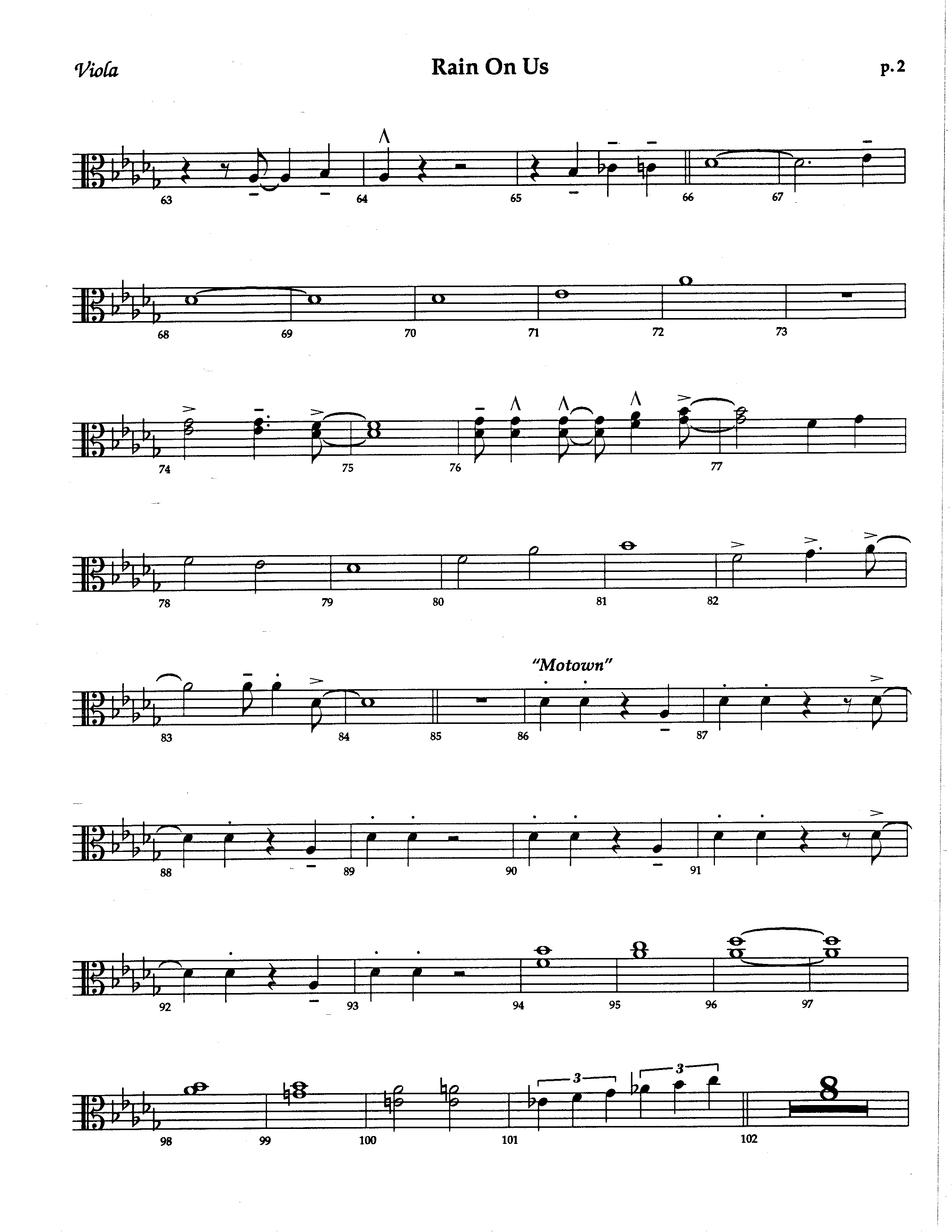 Rain On Us (Choral Anthem SATB) Viola (The Brooklyn Tabernacle Choir / Arr. Carol Cymbala / Orch. Dan Cleary)