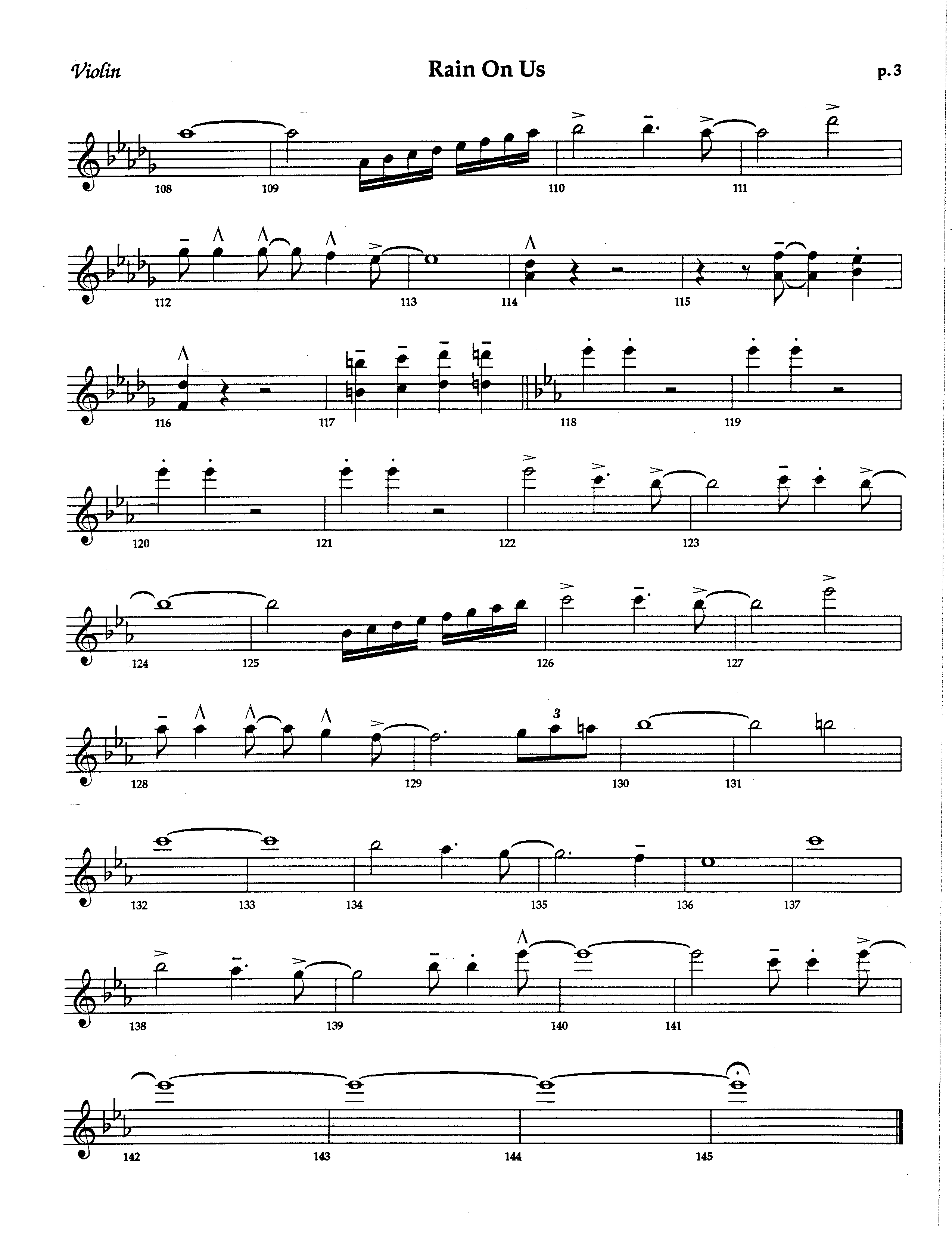 Rain On Us (Choral Anthem SATB) Violins (The Brooklyn Tabernacle Choir / Arr. Carol Cymbala / Orch. Dan Cleary)