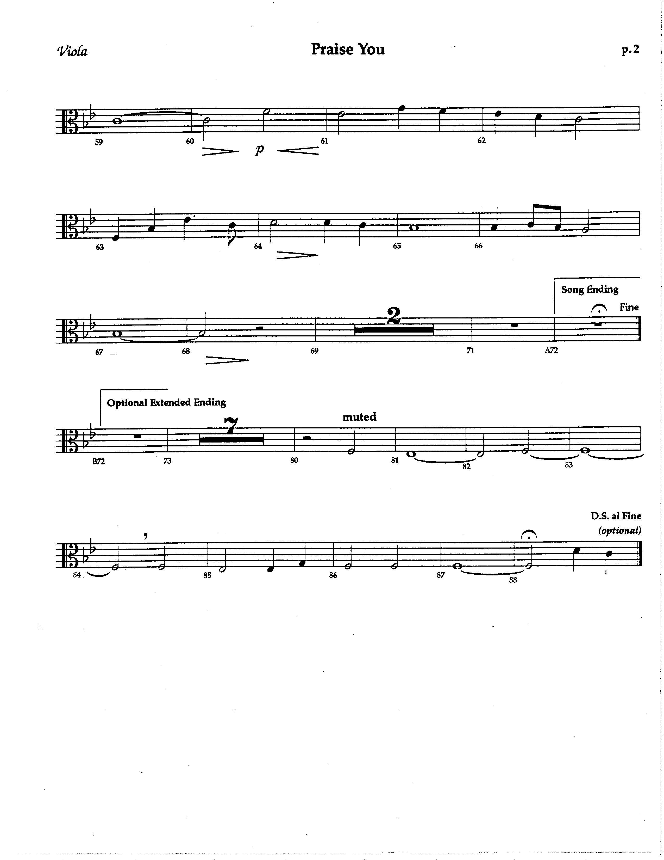 Praise You (Choral Anthem SATB) Viola (The Brooklyn Tabernacle Choir / Arr. Carol Cymbala / Orch. Lari Goss)