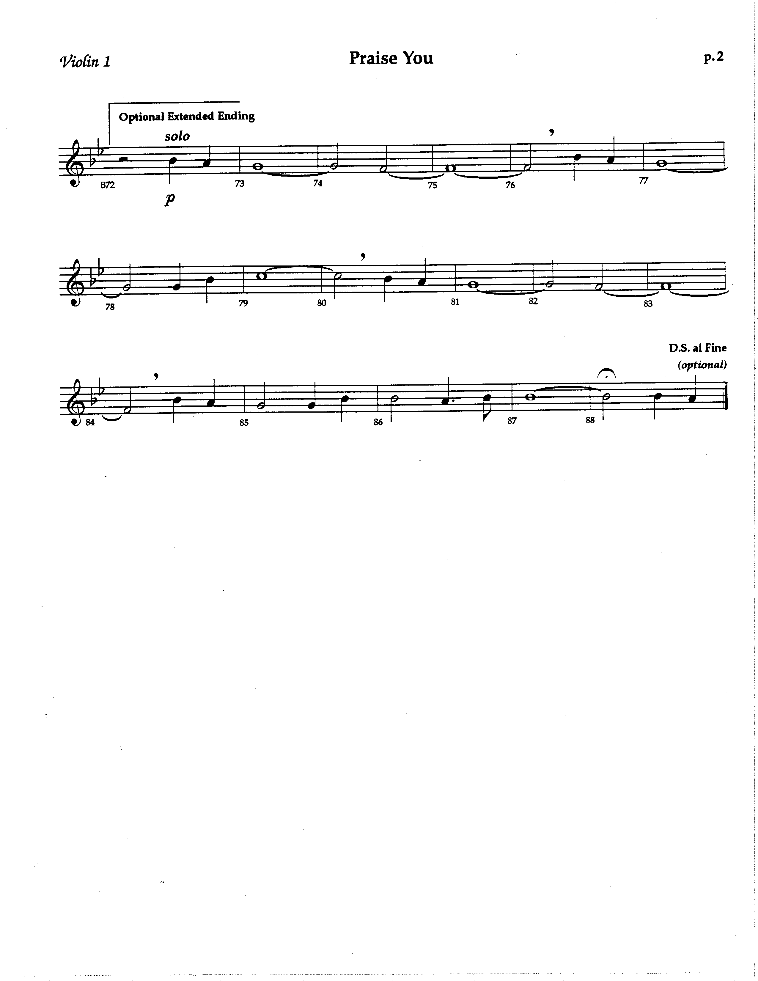 Praise You (Choral Anthem SATB) Violin 1 (The Brooklyn Tabernacle Choir / Arr. Carol Cymbala / Orch. Lari Goss)