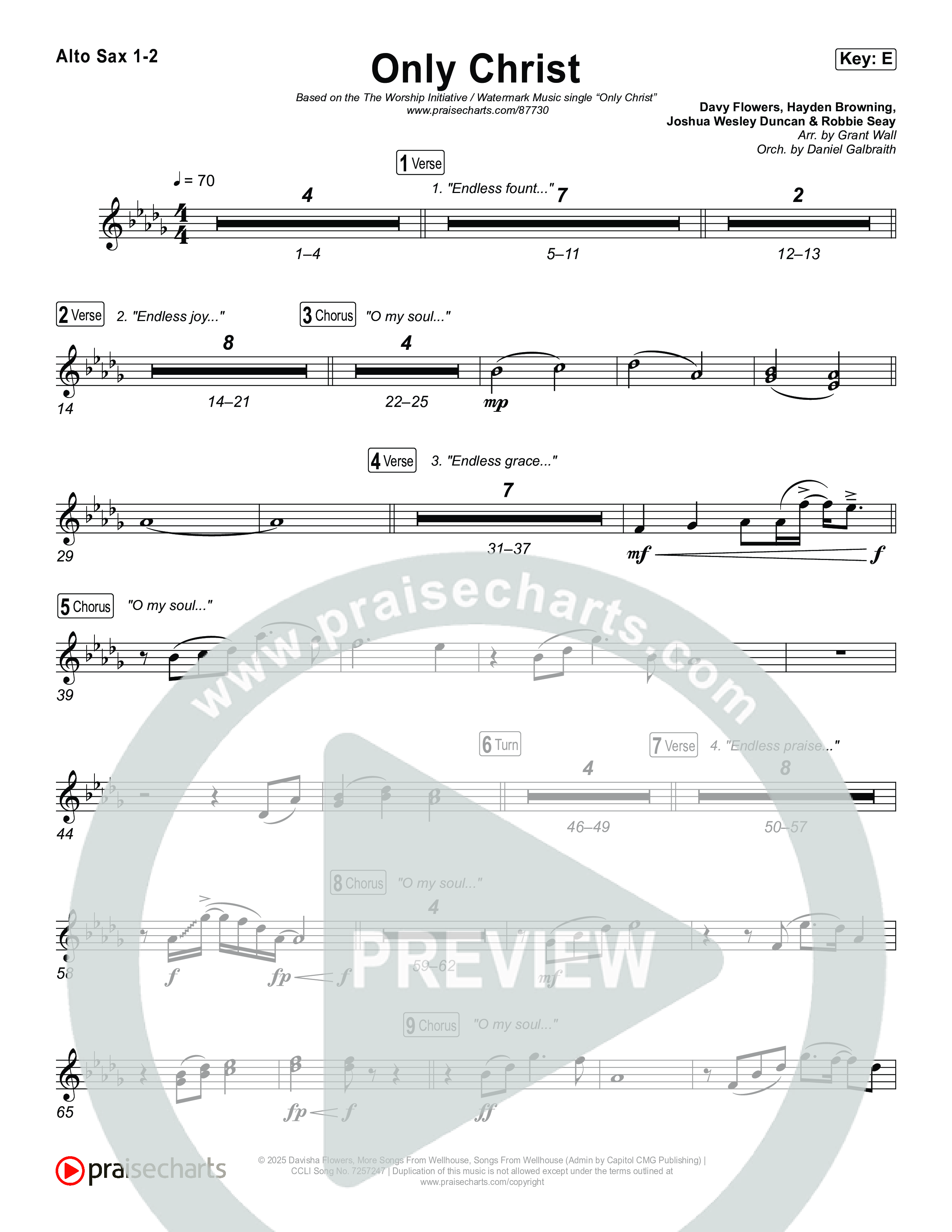 Only Christ Sax Pack (The Worship Initiative / Watermark Music / Hayden Browning)