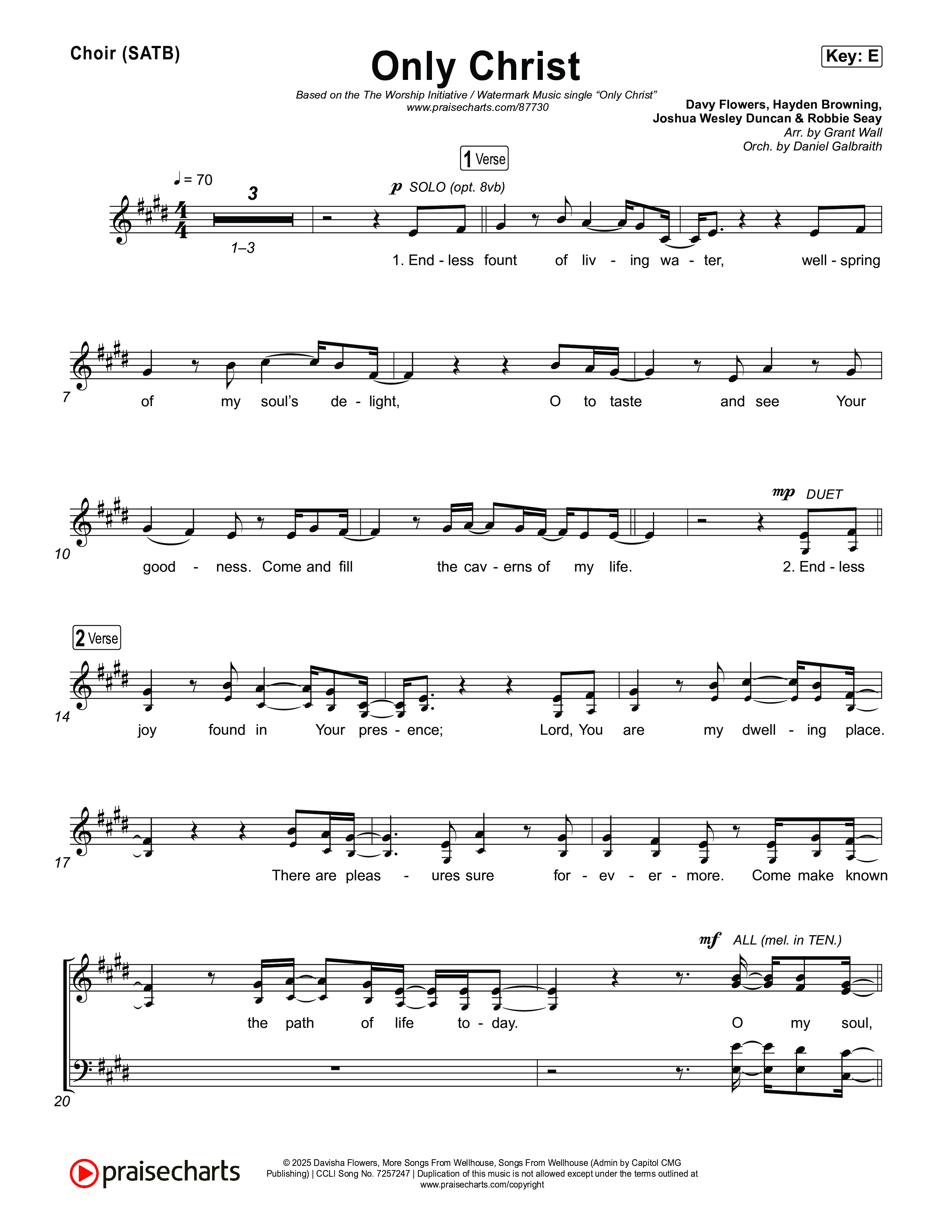 Only Christ Choir Sheet (SATB) (The Worship Initiative / Watermark Music / Hayden Browning)