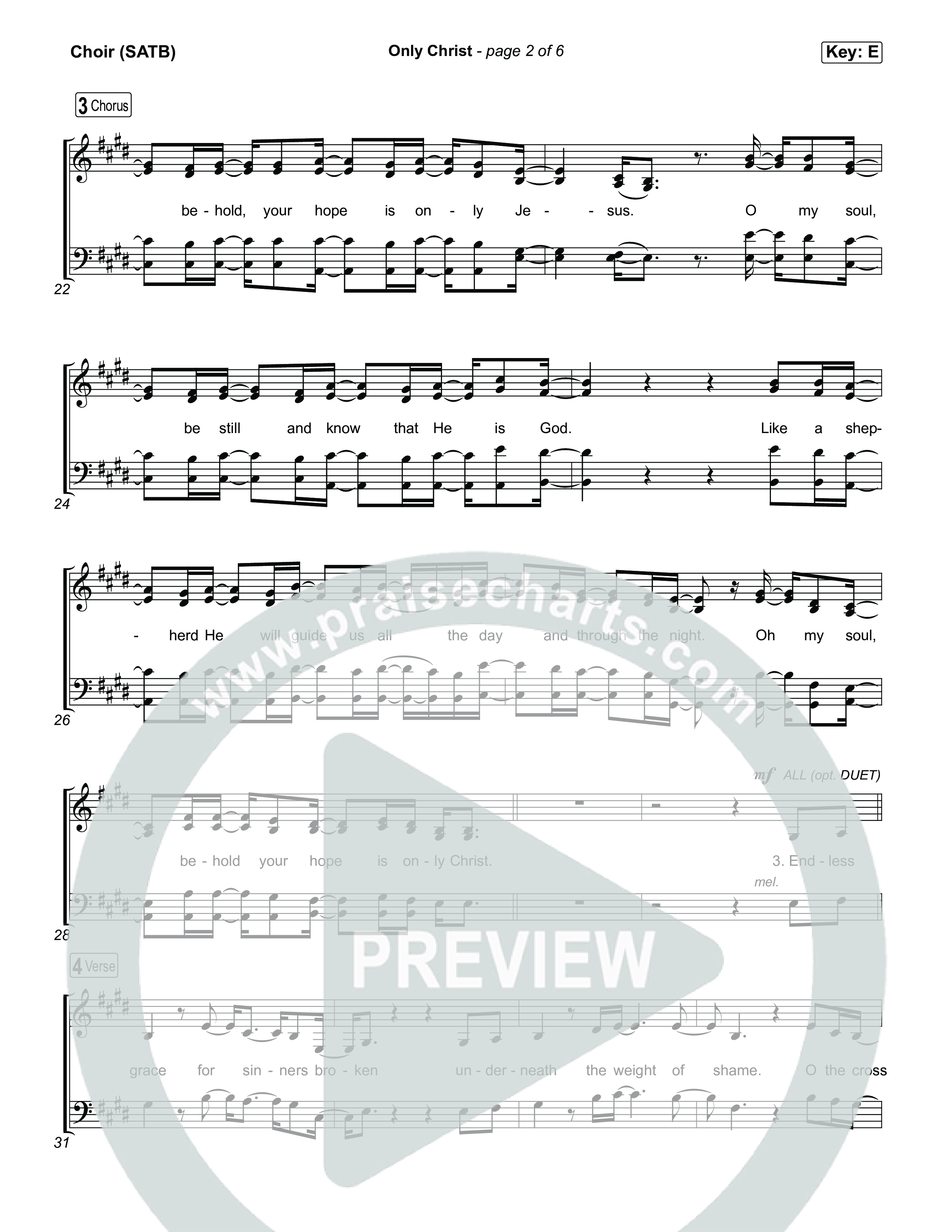 Only Christ Choir Sheet (SATB) (The Worship Initiative / Watermark Music / Hayden Browning)