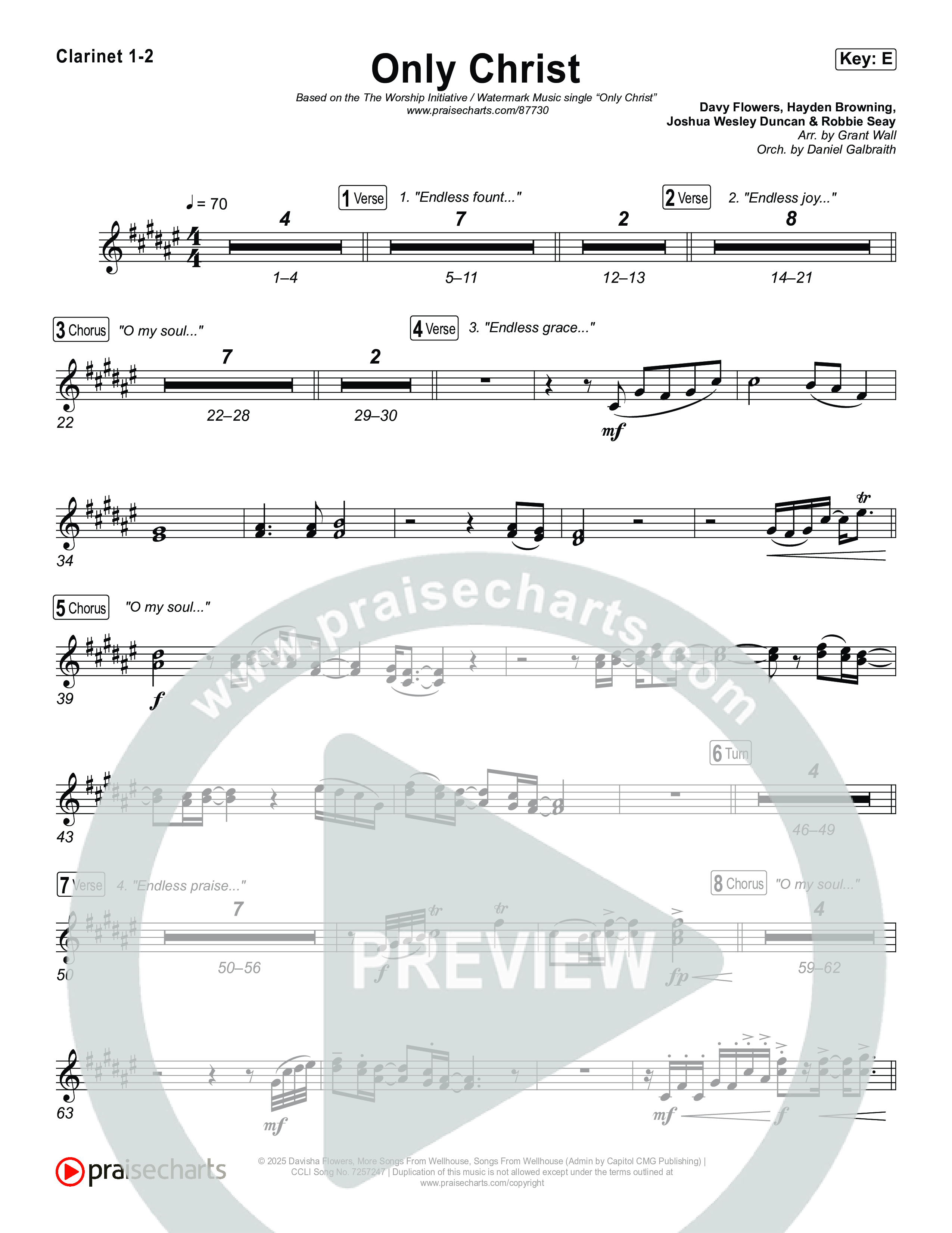 Only Christ Clarinet 1,2 (The Worship Initiative / Watermark Music / Hayden Browning)