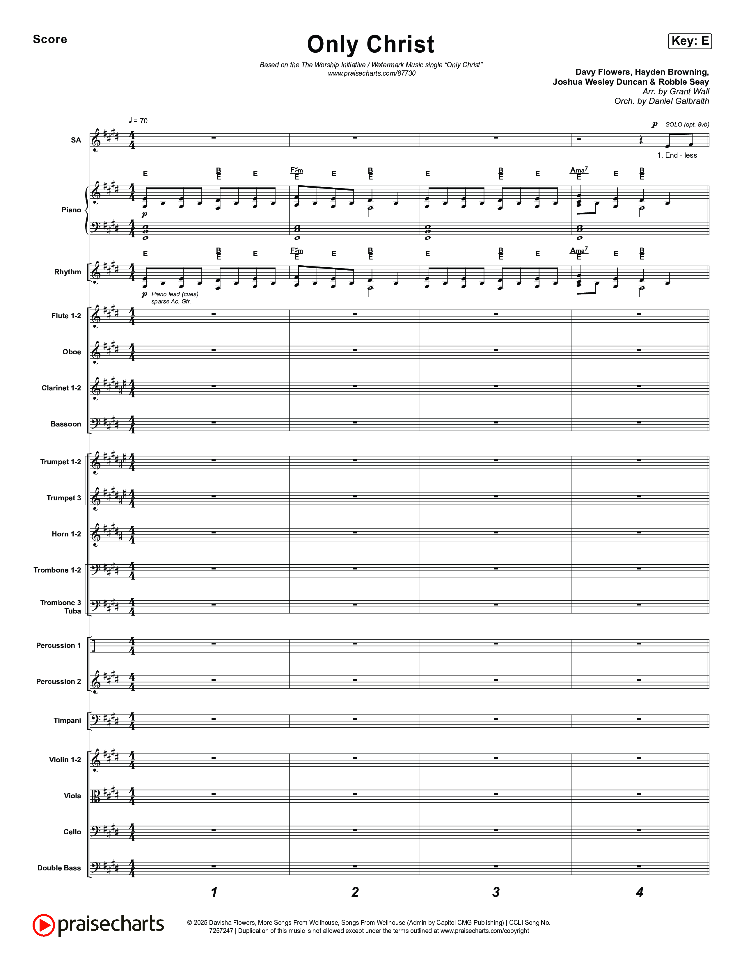 Only Christ Conductor's Score (The Worship Initiative / Watermark Music / Hayden Browning)