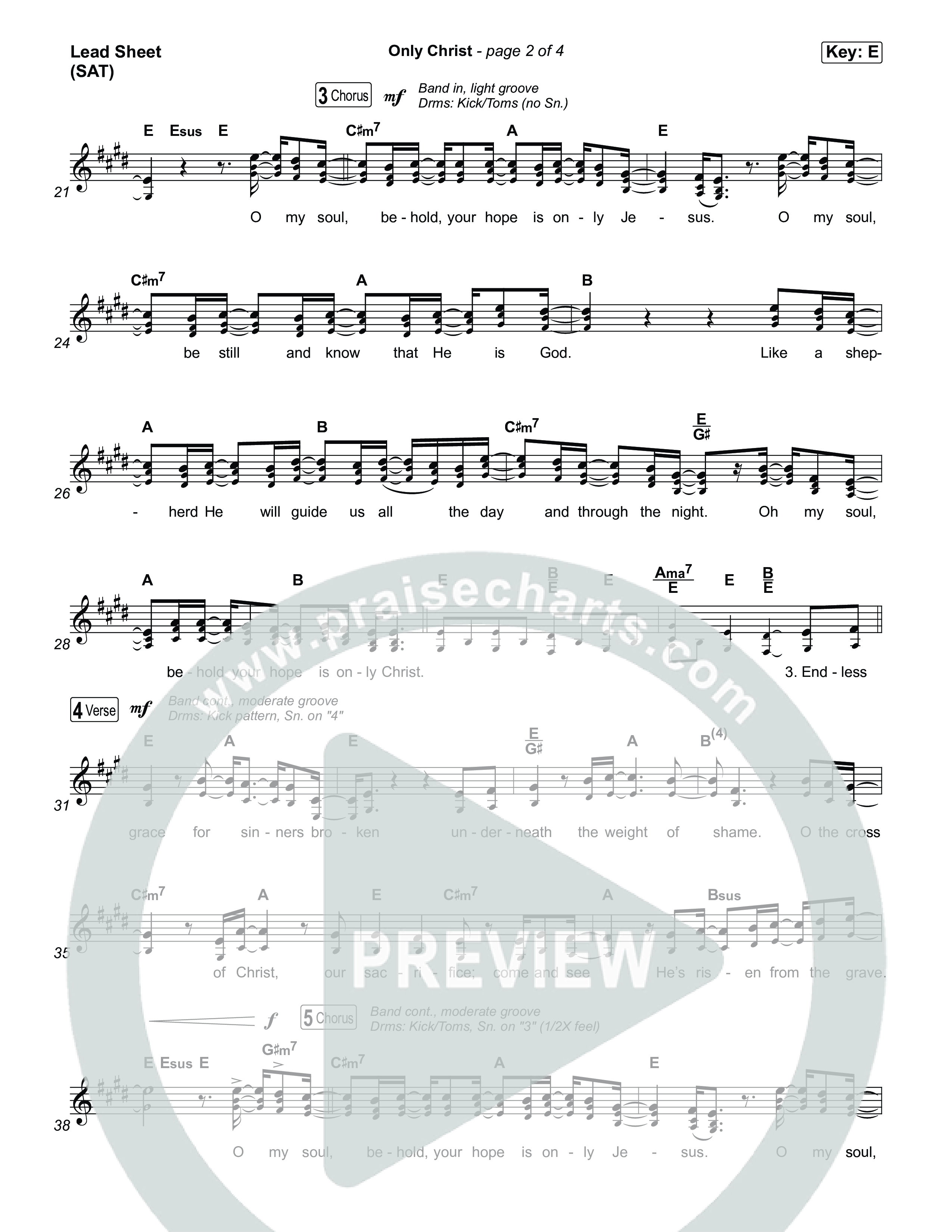 Only Christ Lead Sheet (SAT) (The Worship Initiative / Watermark Music / Hayden Browning)