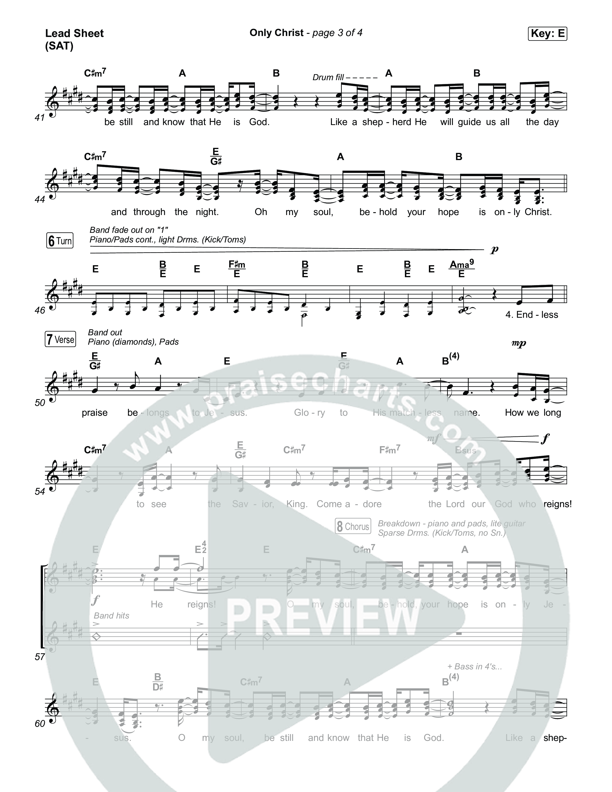 Only Christ Lead Sheet (SAT) (The Worship Initiative / Watermark Music / Hayden Browning)