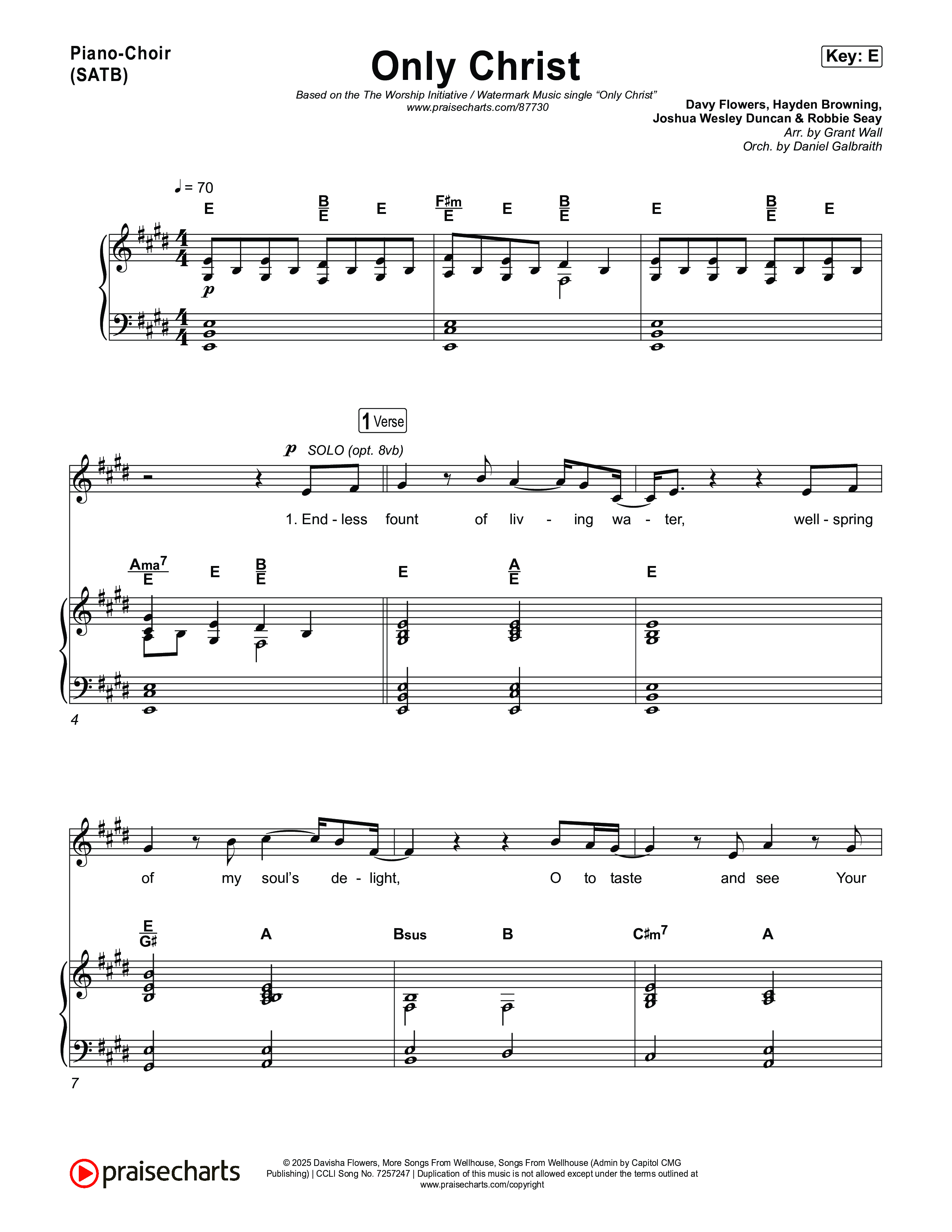 Only Christ Piano/Vocal (SATB) (The Worship Initiative / Watermark Music / Hayden Browning)