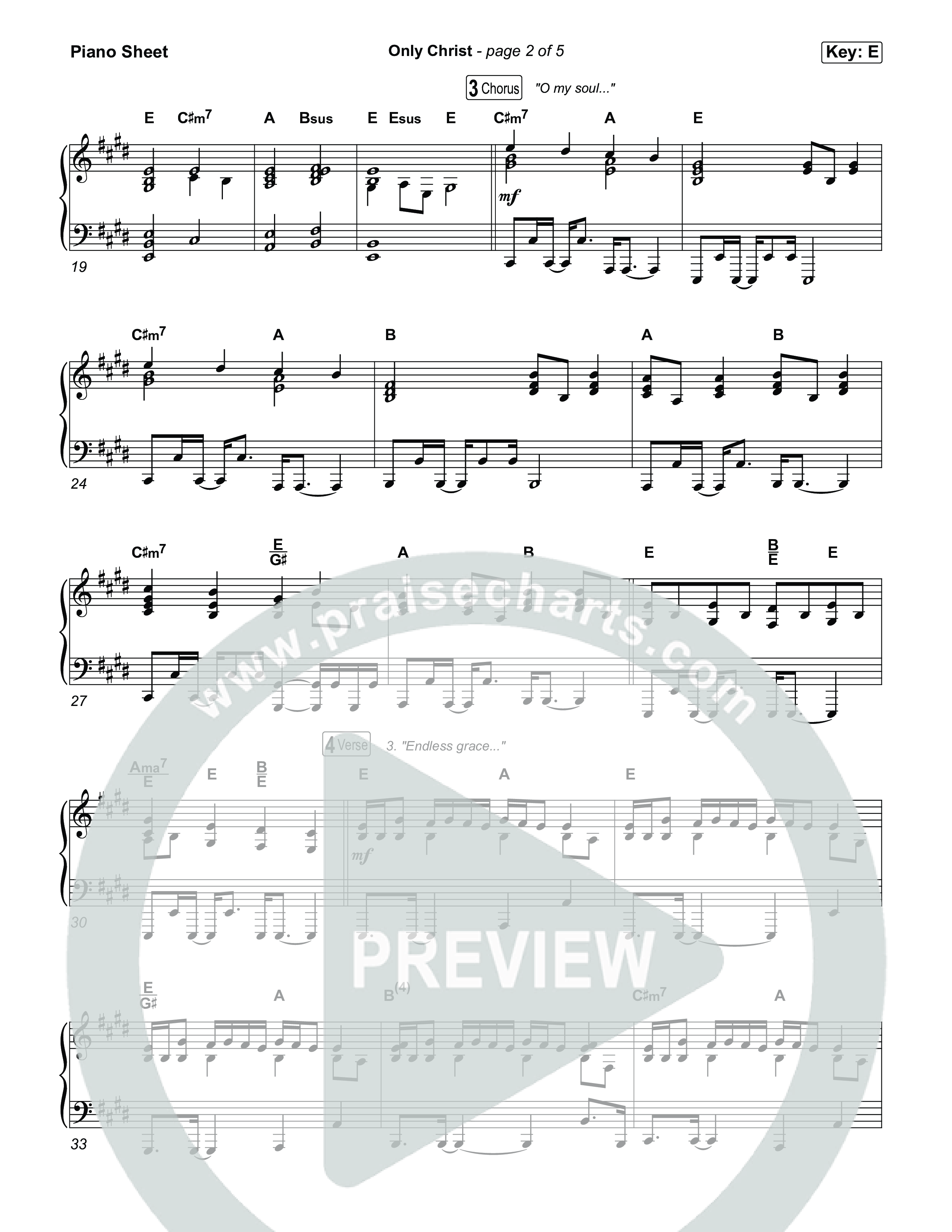 Only Christ Piano Sheet (The Worship Initiative / Watermark Music / Hayden Browning)