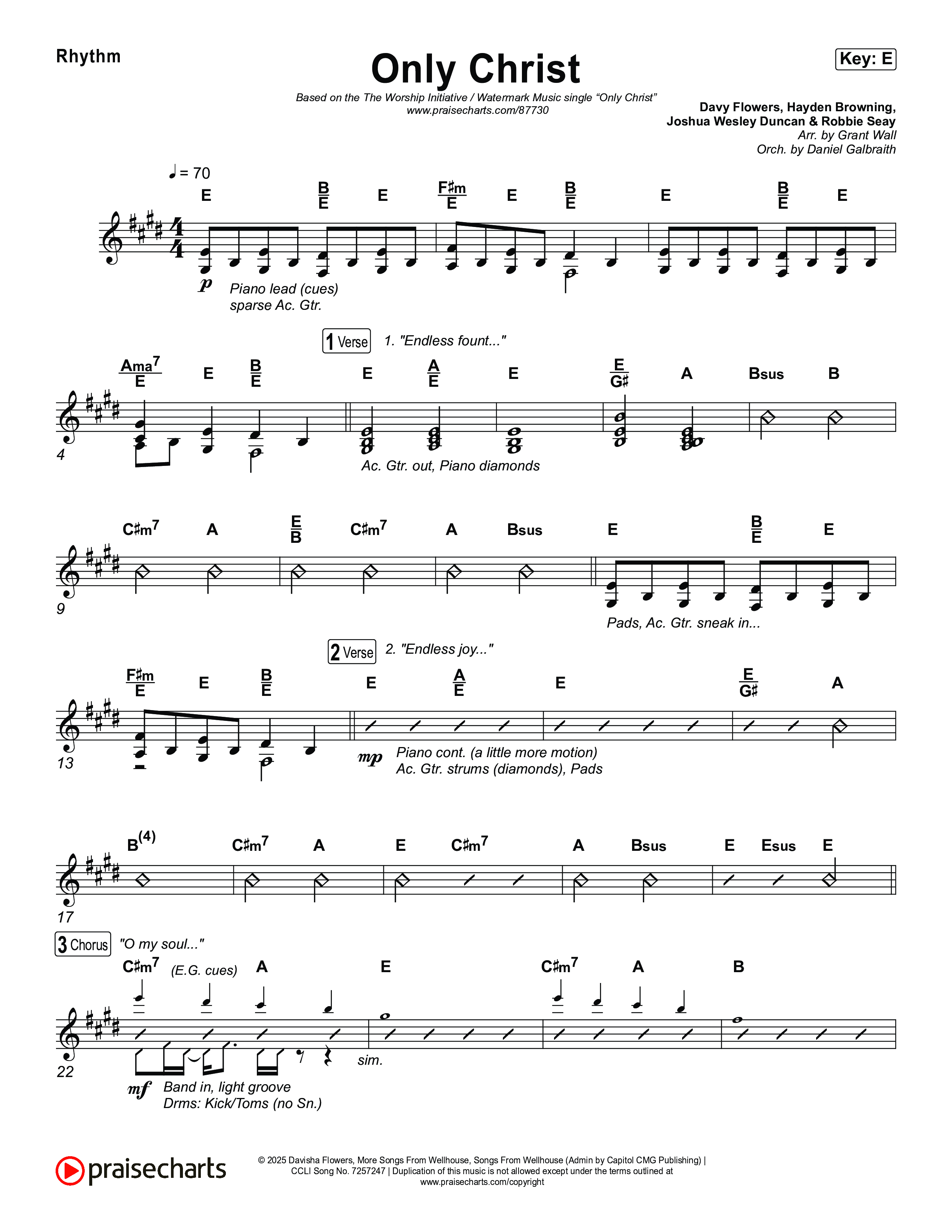 Only Christ Rhythm Chart (The Worship Initiative / Watermark Music / Hayden Browning)