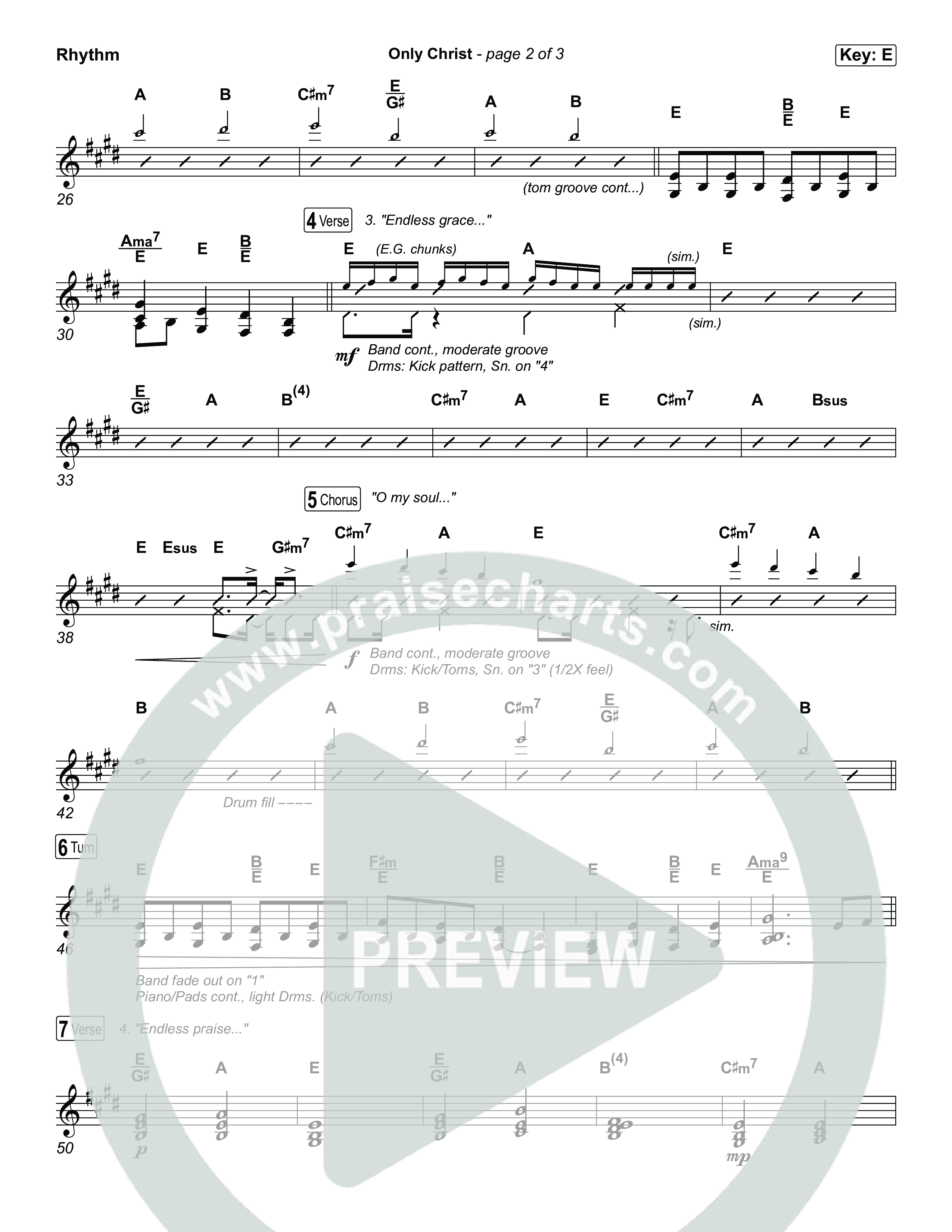 Only Christ Rhythm Chart (The Worship Initiative / Watermark Music / Hayden Browning)