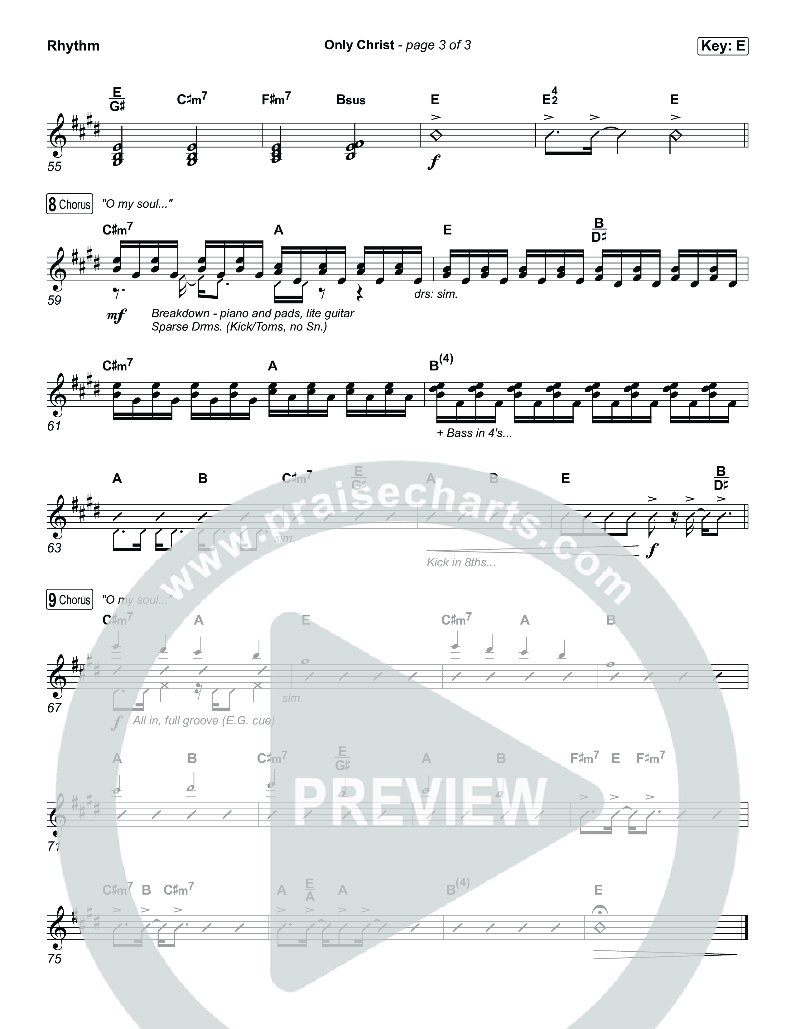 Only Christ Rhythm Chart (The Worship Initiative / Watermark Music / Hayden Browning)