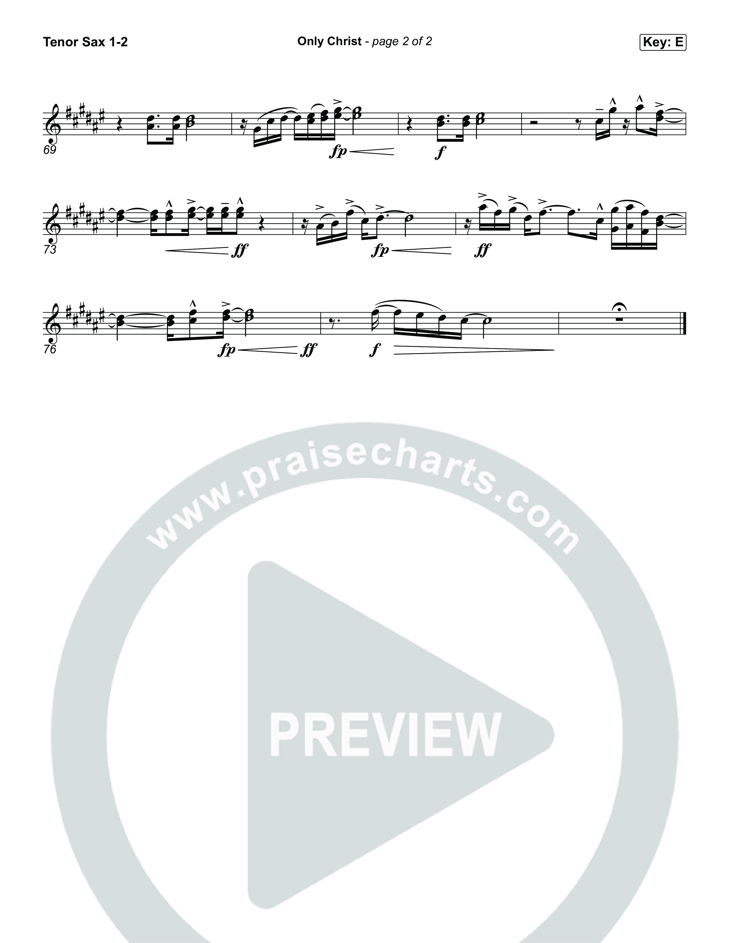 Only Christ Tenor Sax 1,2 (The Worship Initiative / Watermark Music / Hayden Browning)