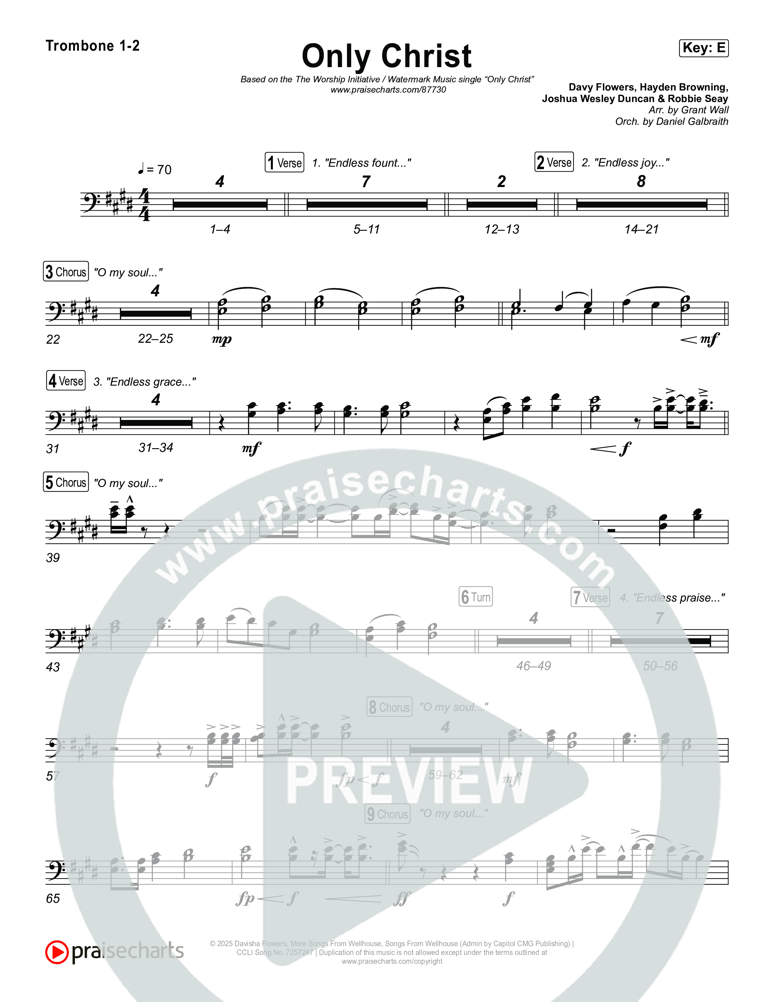Only Christ Trombone 1,2 (The Worship Initiative / Watermark Music / Hayden Browning)