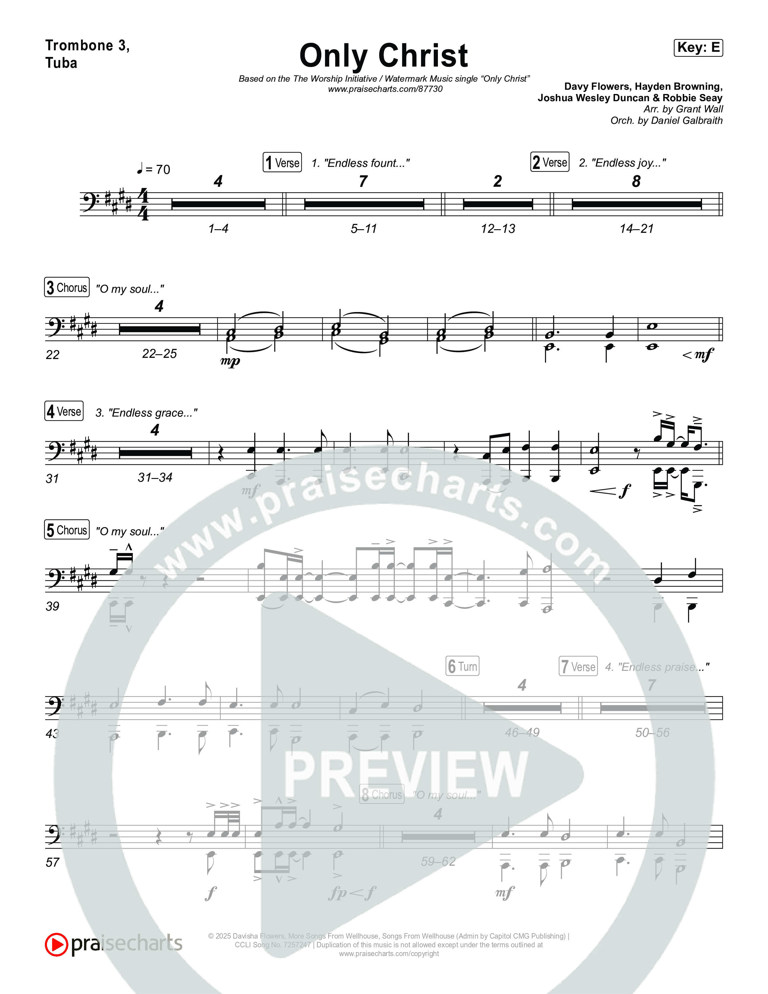 Only Christ Trombone 1,2 (The Worship Initiative / Watermark Music / Hayden Browning)