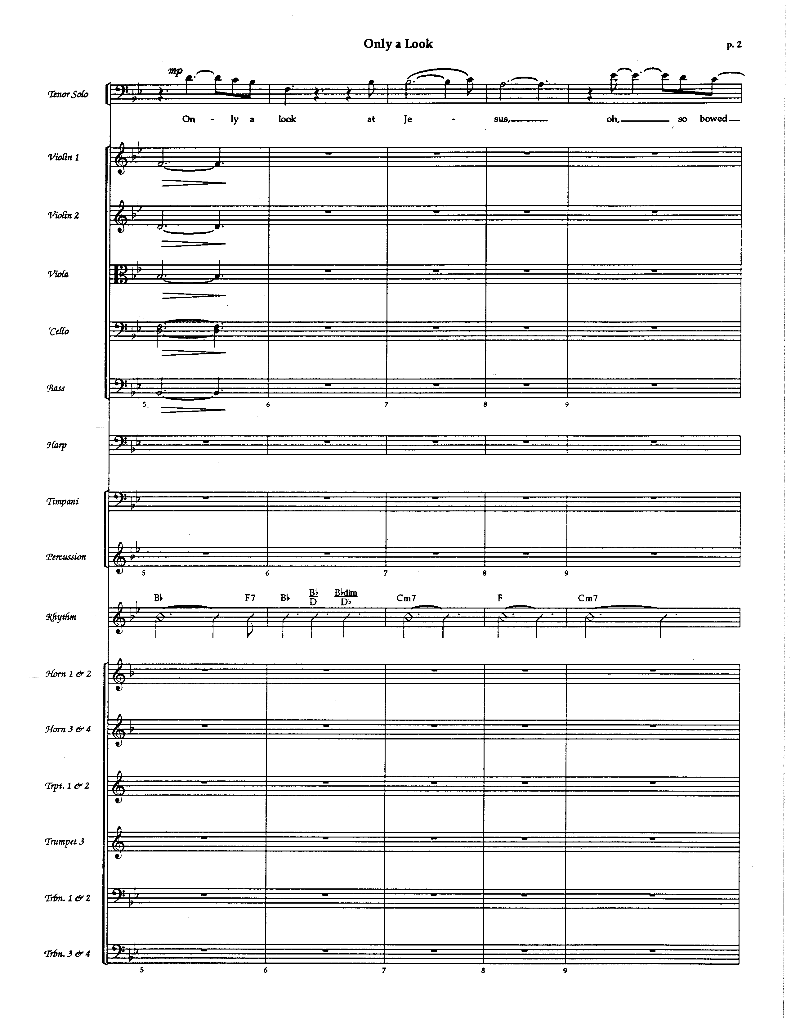 Only A Look (Choral Anthem SATB) Orchestration (The Brooklyn Tabernacle Choir / Arr. Carol Cymbala / Orch. Lari Goss)