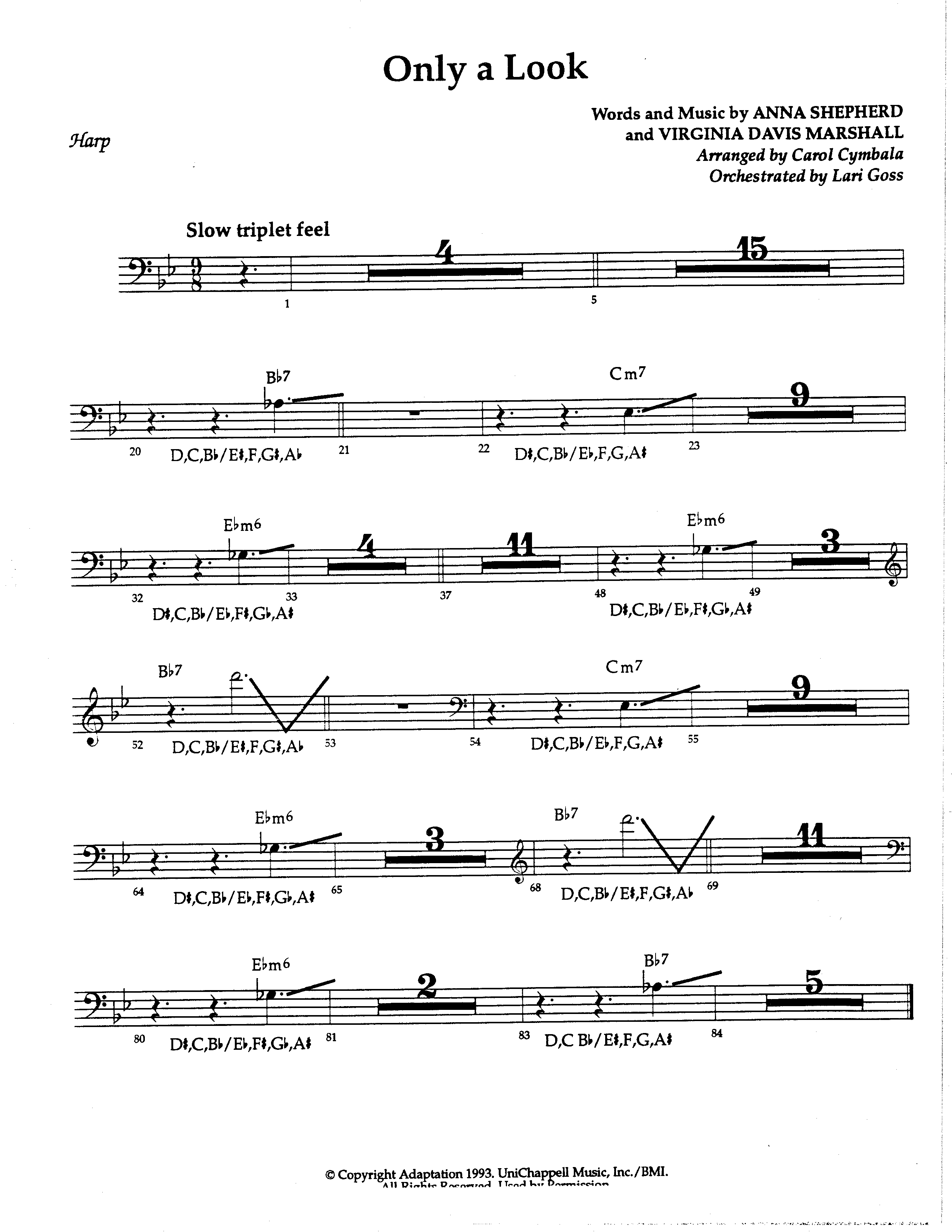 Only A Look (Choral Anthem SATB) Harp (The Brooklyn Tabernacle Choir / Arr. Carol Cymbala / Orch. Lari Goss)