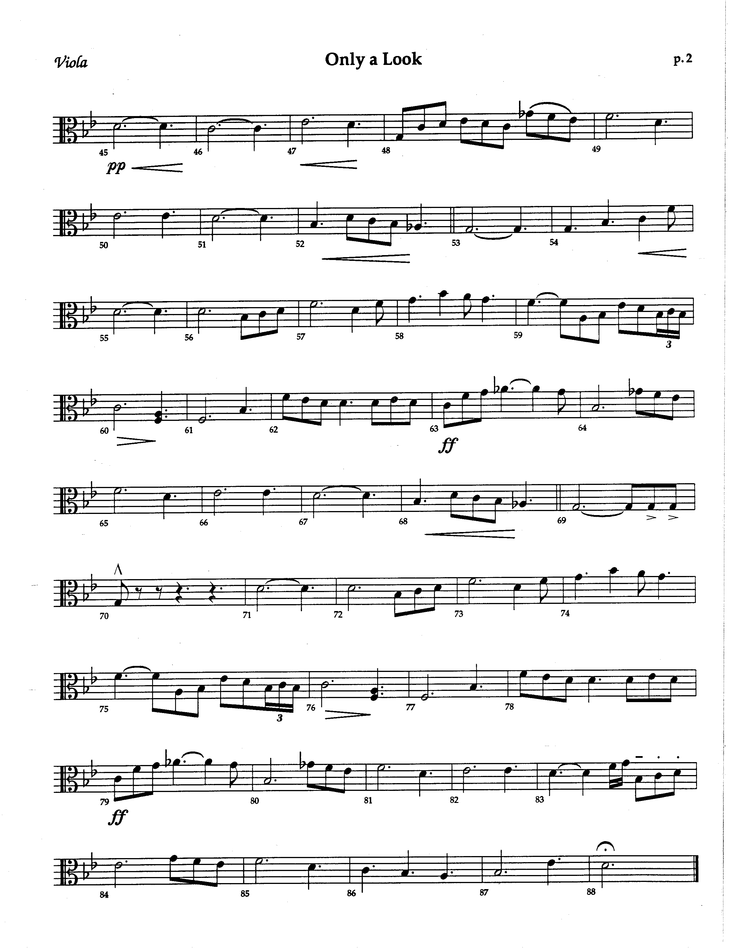 Only A Look (Choral Anthem SATB) Viola (The Brooklyn Tabernacle Choir / Arr. Carol Cymbala / Orch. Lari Goss)