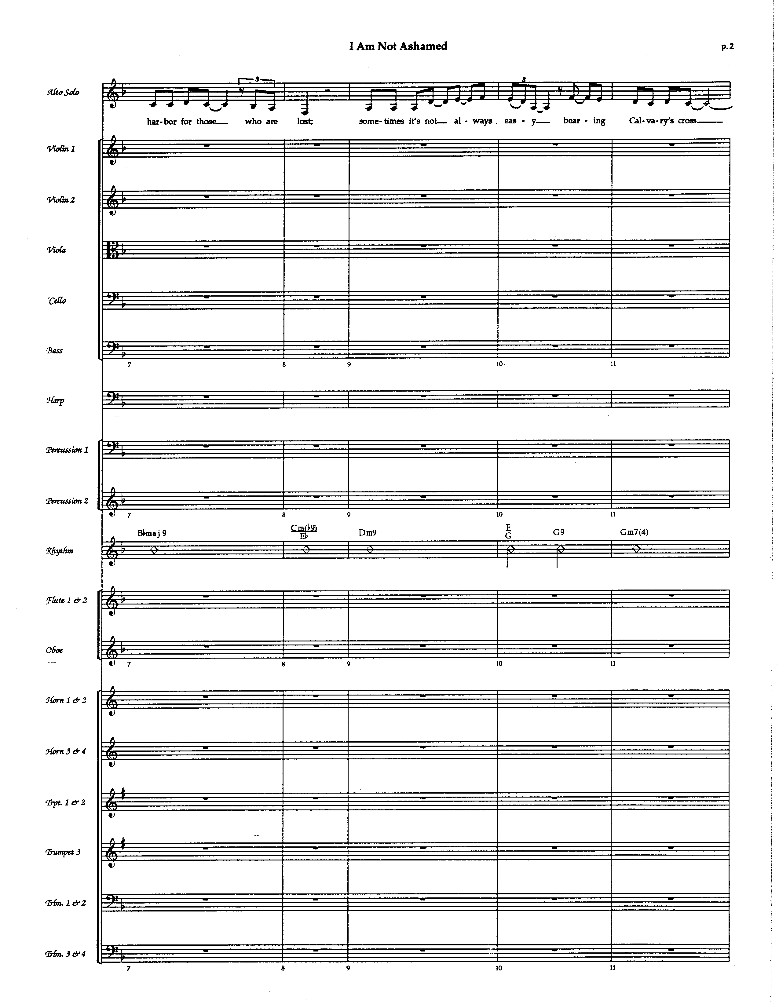 I Am Not Ashamed (Choral Anthem SATB) Orchestration (The Brooklyn Tabernacle Choir / Arr. Carol Cymbala / Orch. Lari Goss)