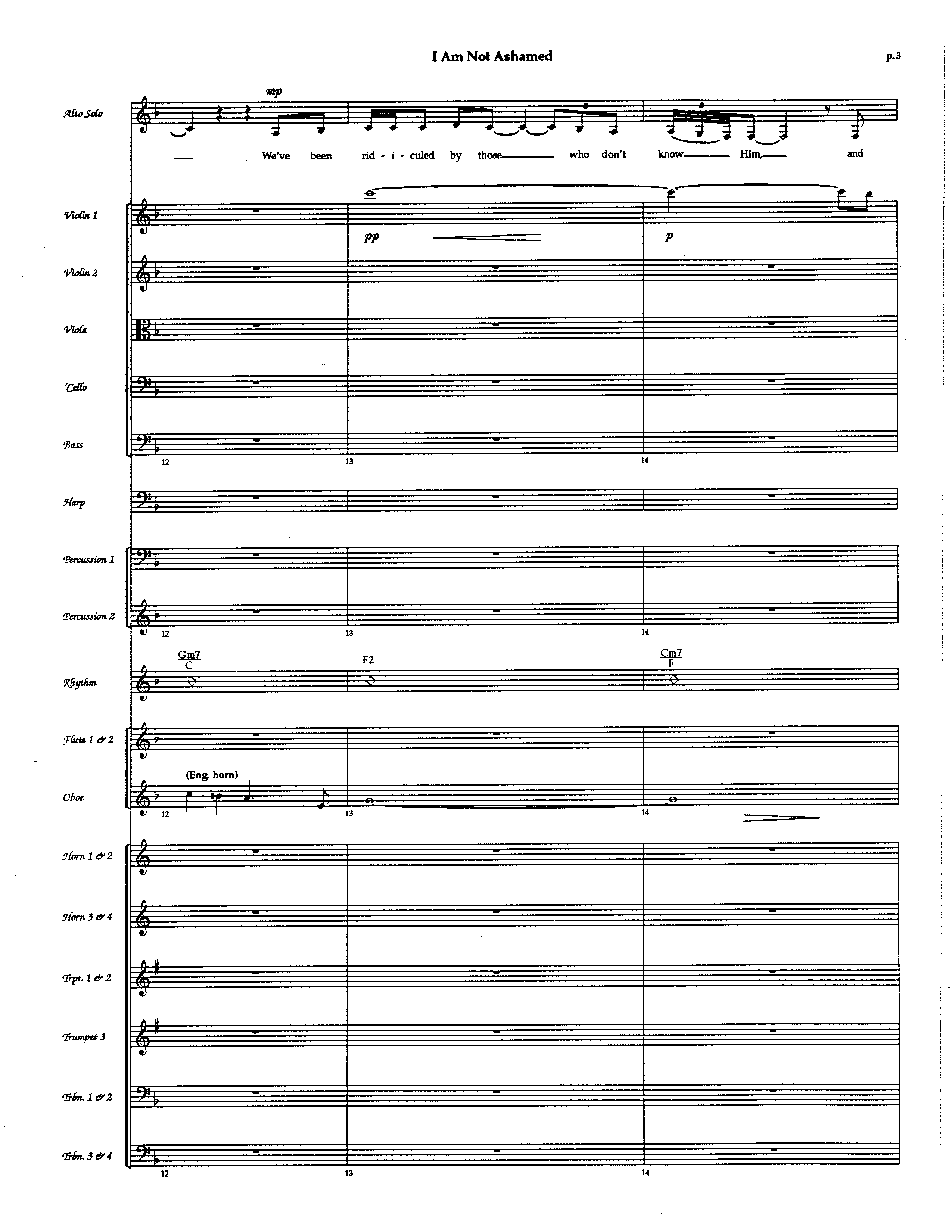I Am Not Ashamed (Choral Anthem SATB) Orchestration (The Brooklyn Tabernacle Choir / Arr. Carol Cymbala / Orch. Lari Goss)