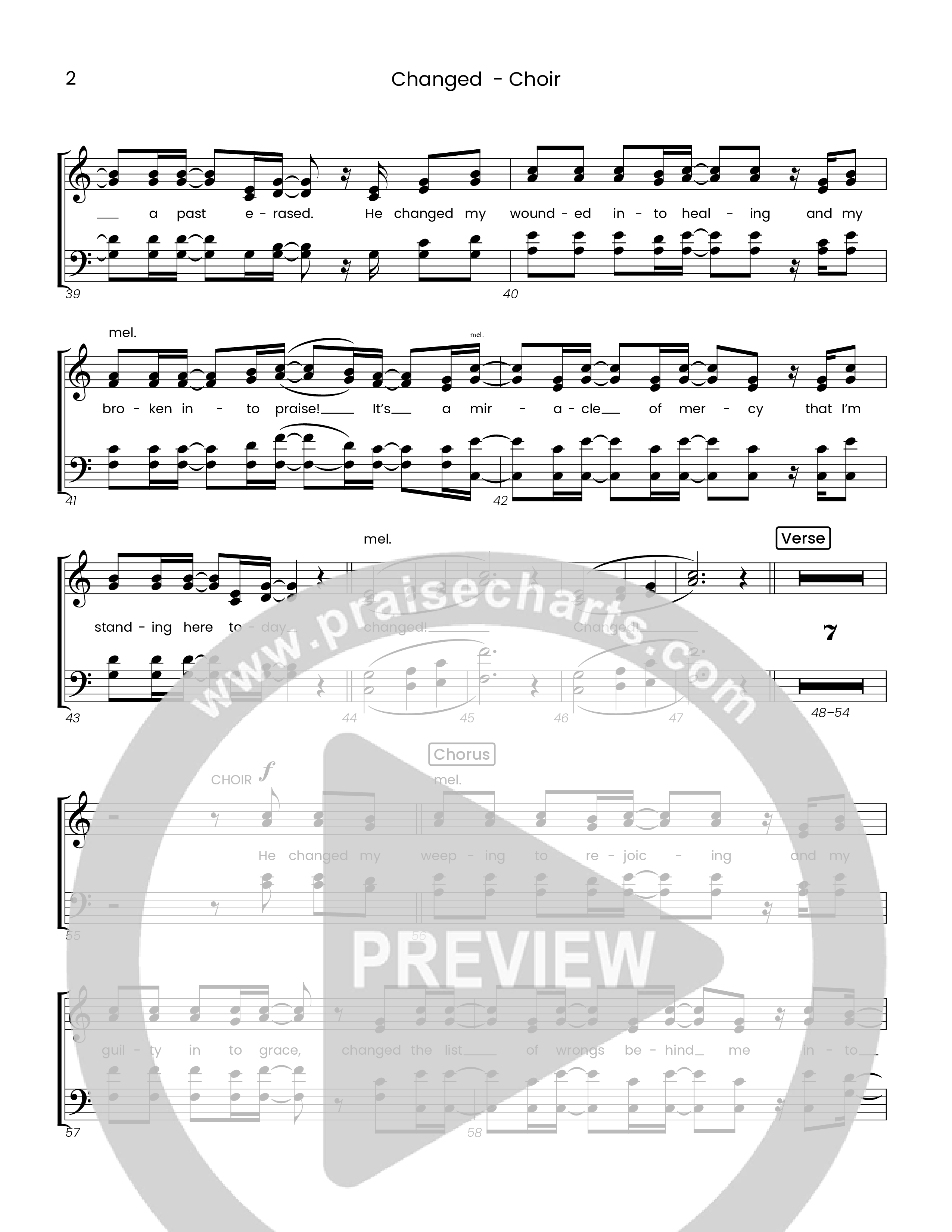 Changed (Choral Anthem SATB) Choir Sheet (Houston's First Worship)