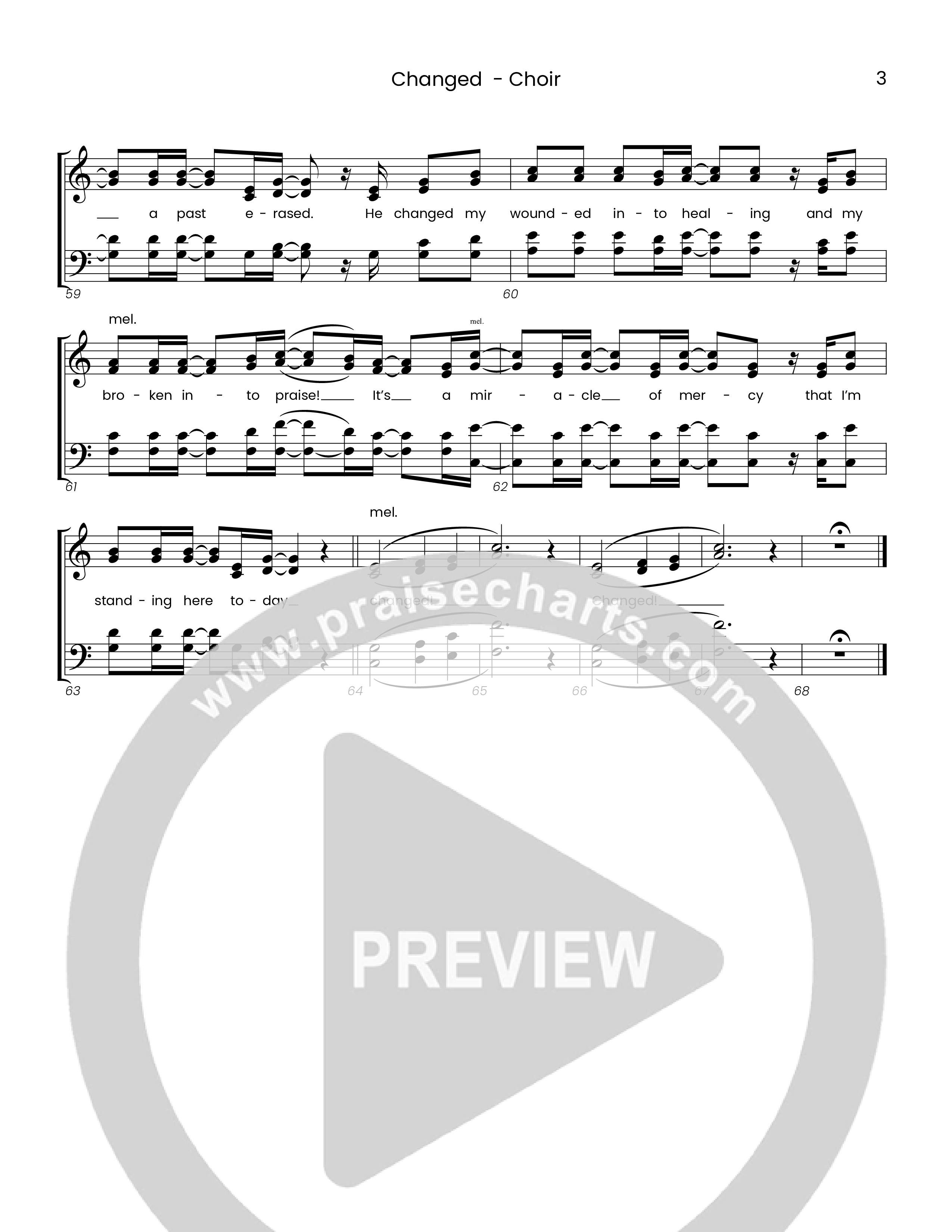 Changed (Choral Anthem SATB) Choir Sheet (Houston's First Worship)