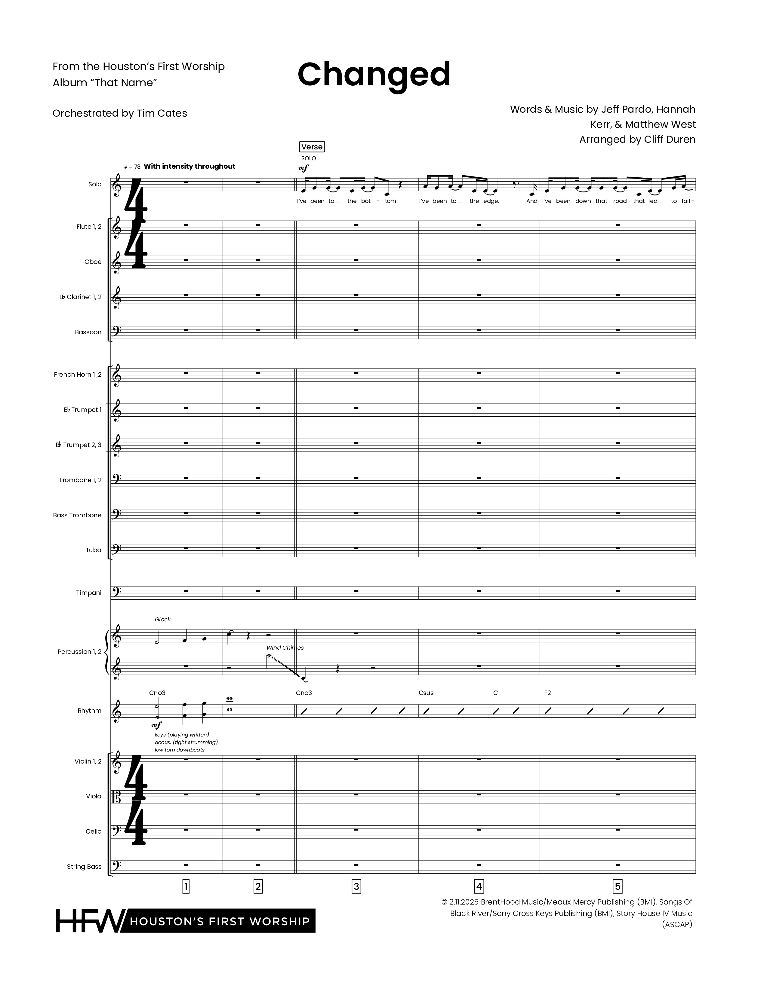 Changed (Choral Anthem SATB) Conductor's Score (Houston's First Worship)