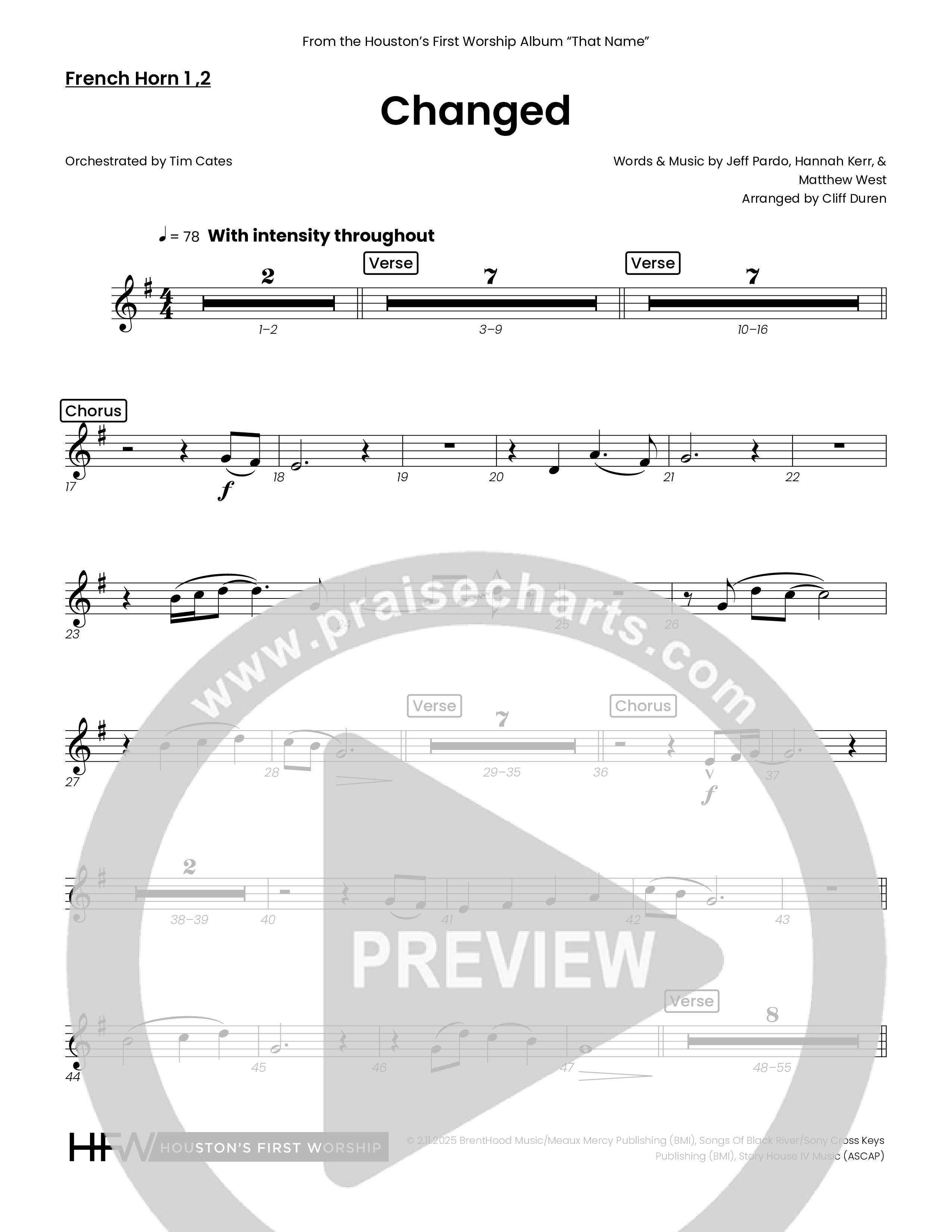 Changed (Choral Anthem SATB) Brass Pack (Houston's First Worship)