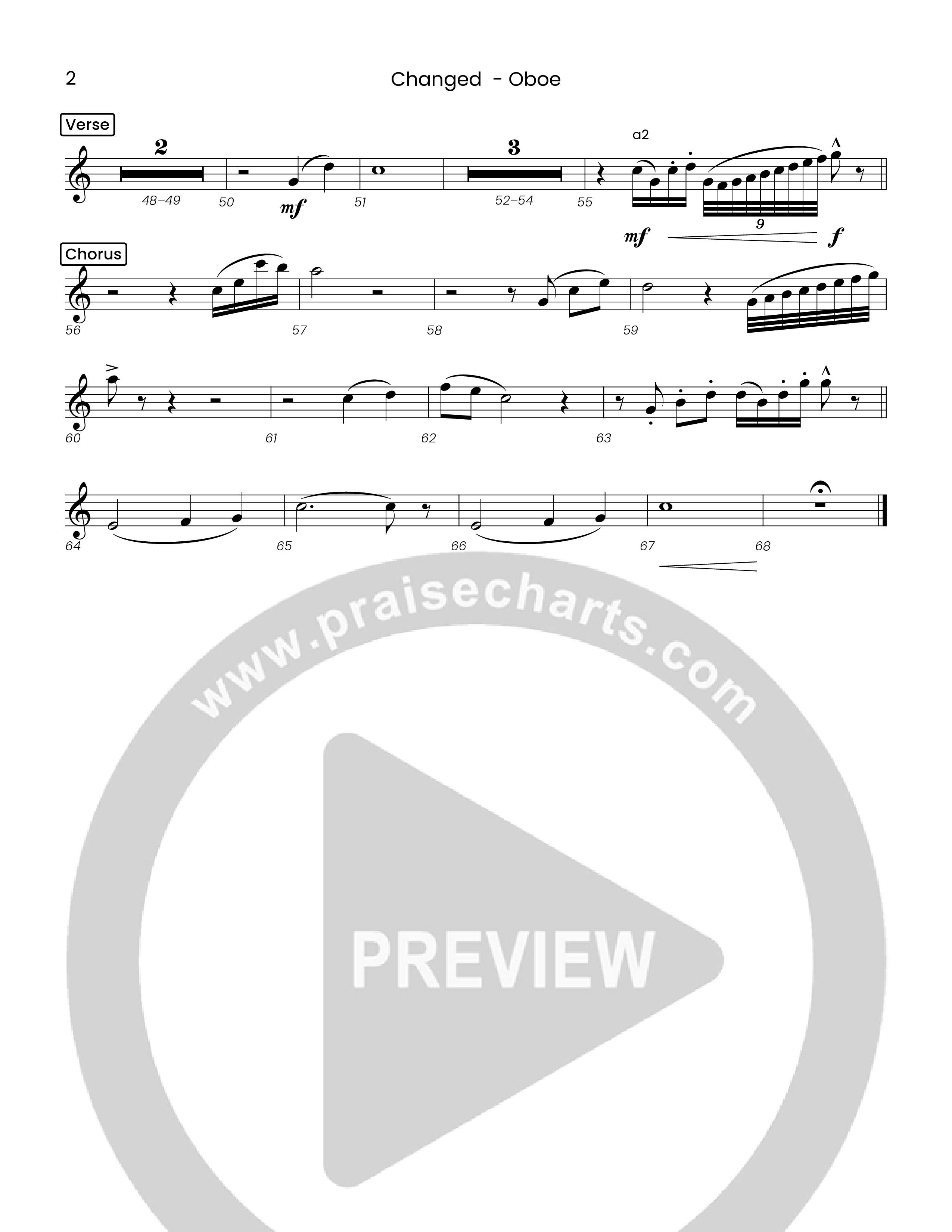 Changed (Choral Anthem SATB) Oboe (Houston's First Worship)