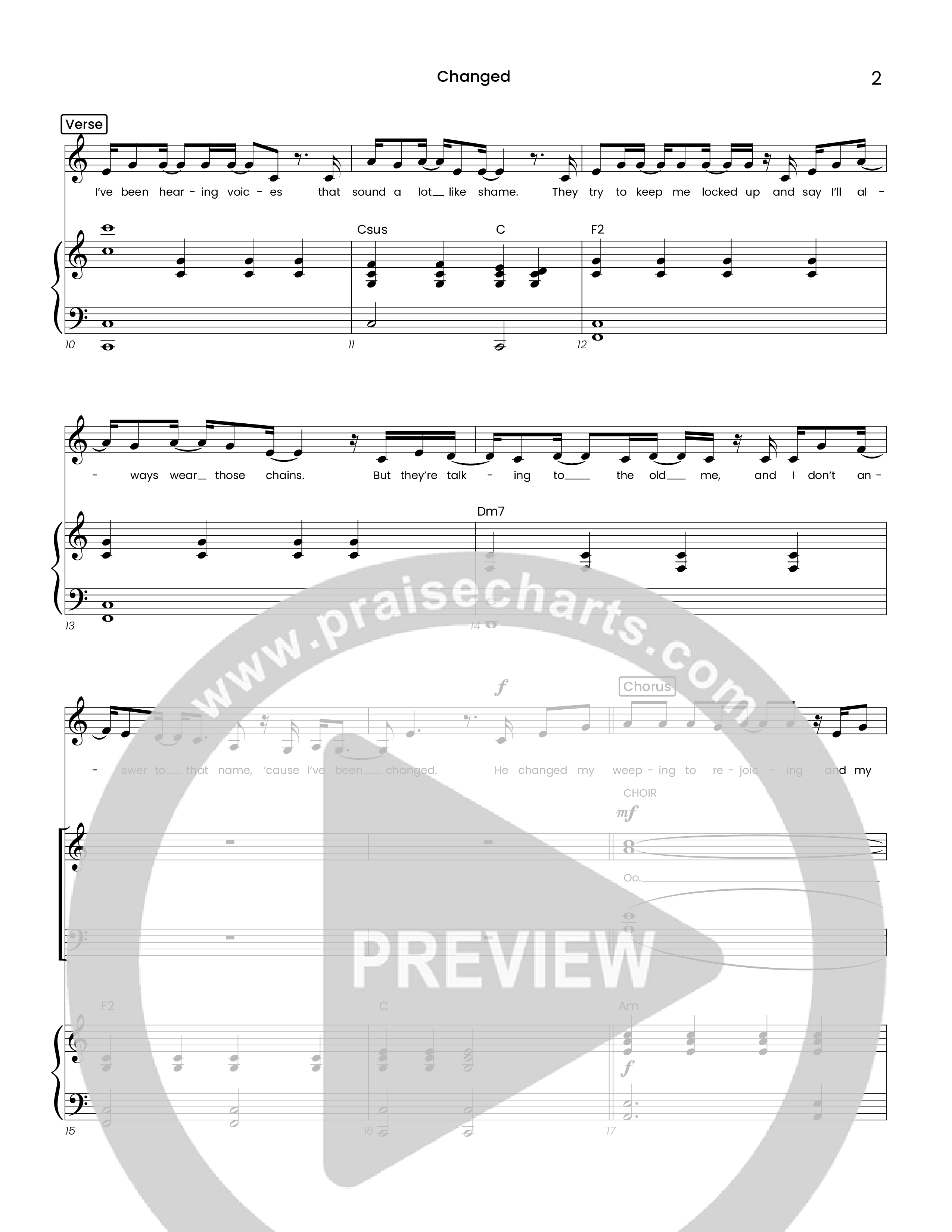 Changed (Choral Anthem SATB) Piano/Vocal (SATB) (Houston's First Worship)