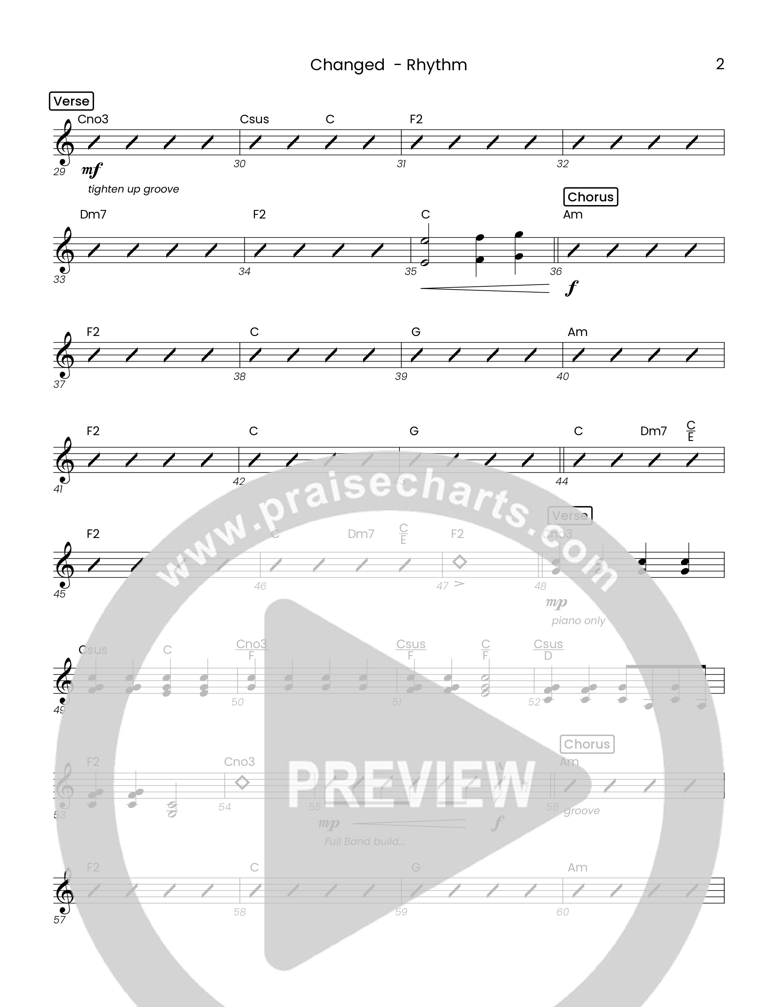 Changed (Choral Anthem SATB) Rhythm Chart (Houston's First Worship)