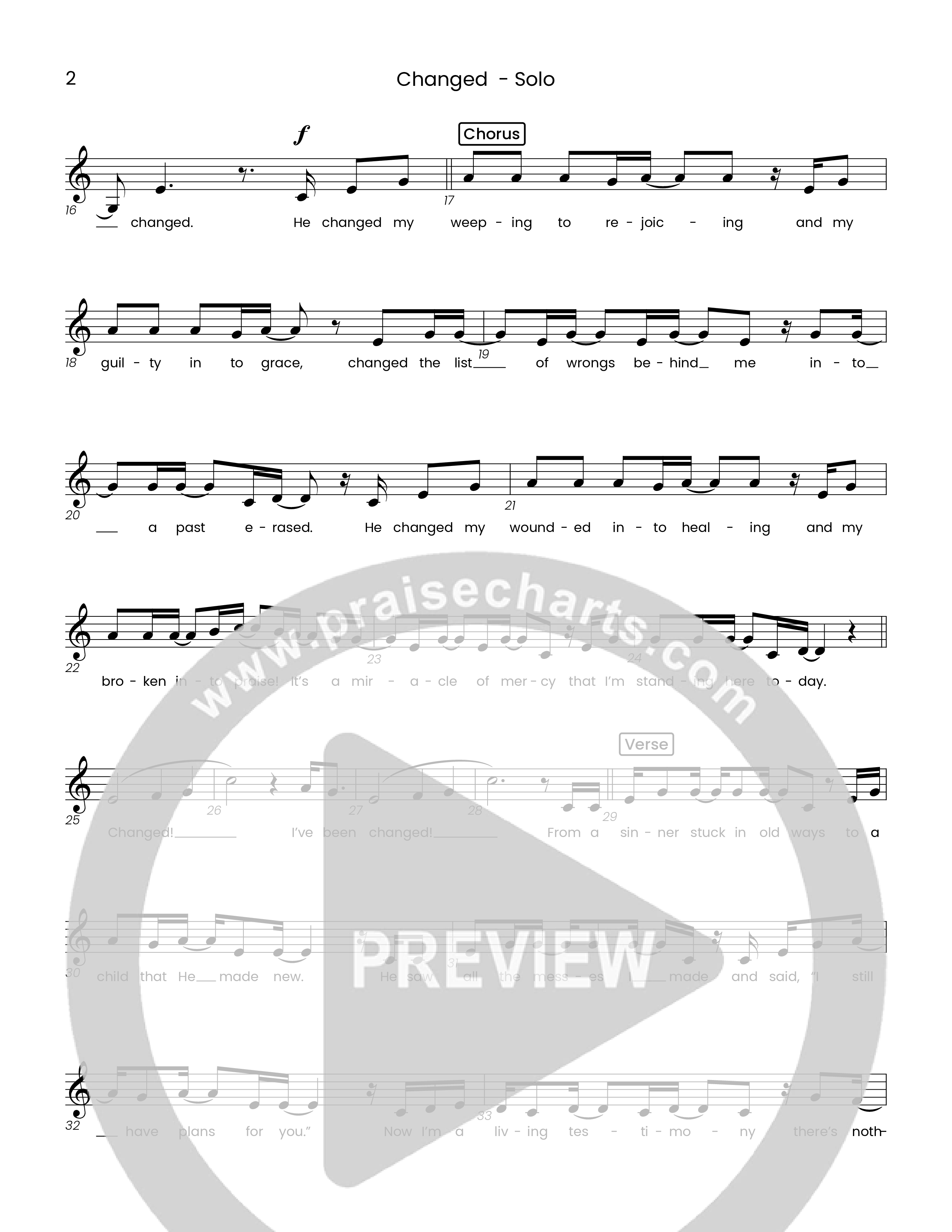 Changed (Choral Anthem SATB) Solo Line (Houston's First Worship)