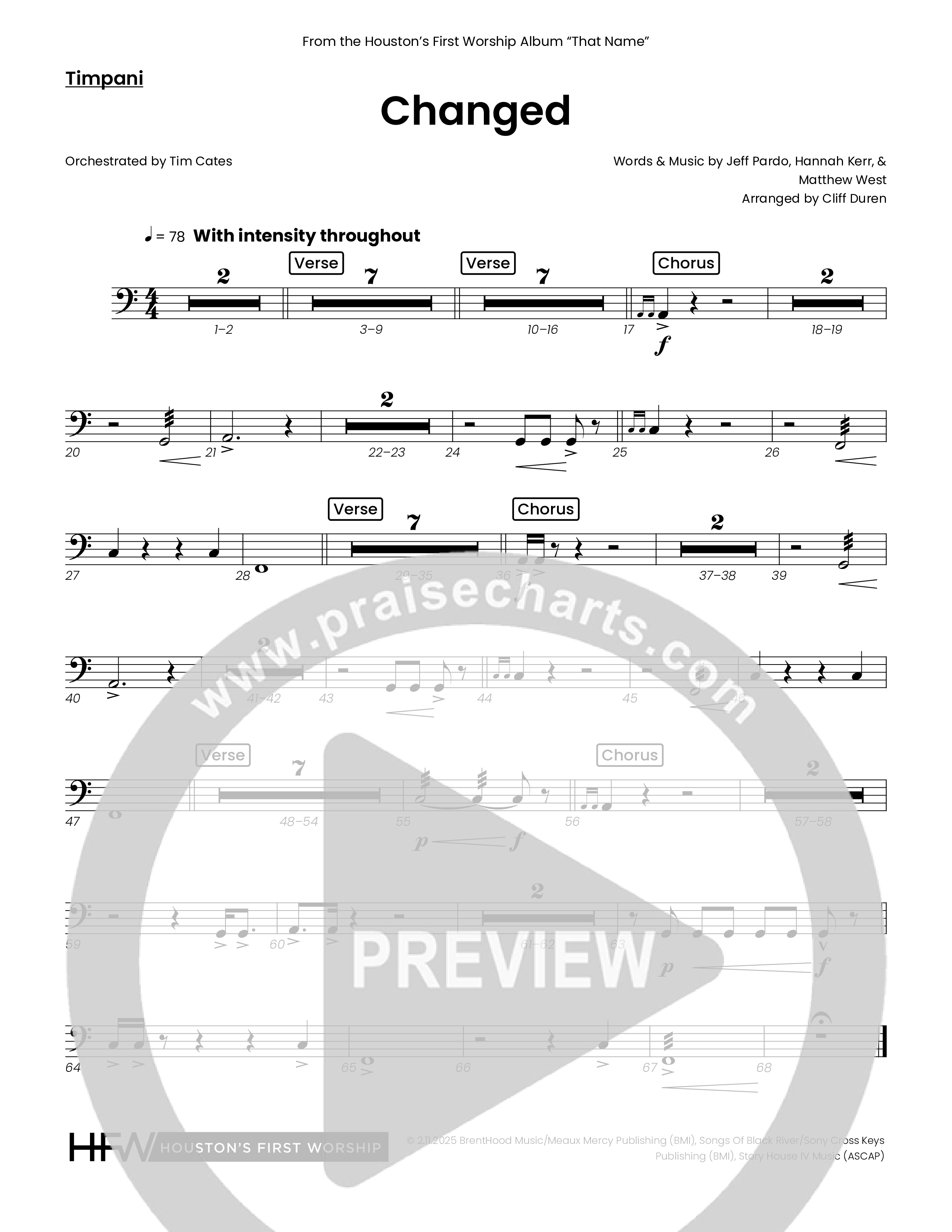 Changed (Choral Anthem SATB) Timpani (Houston's First Worship)