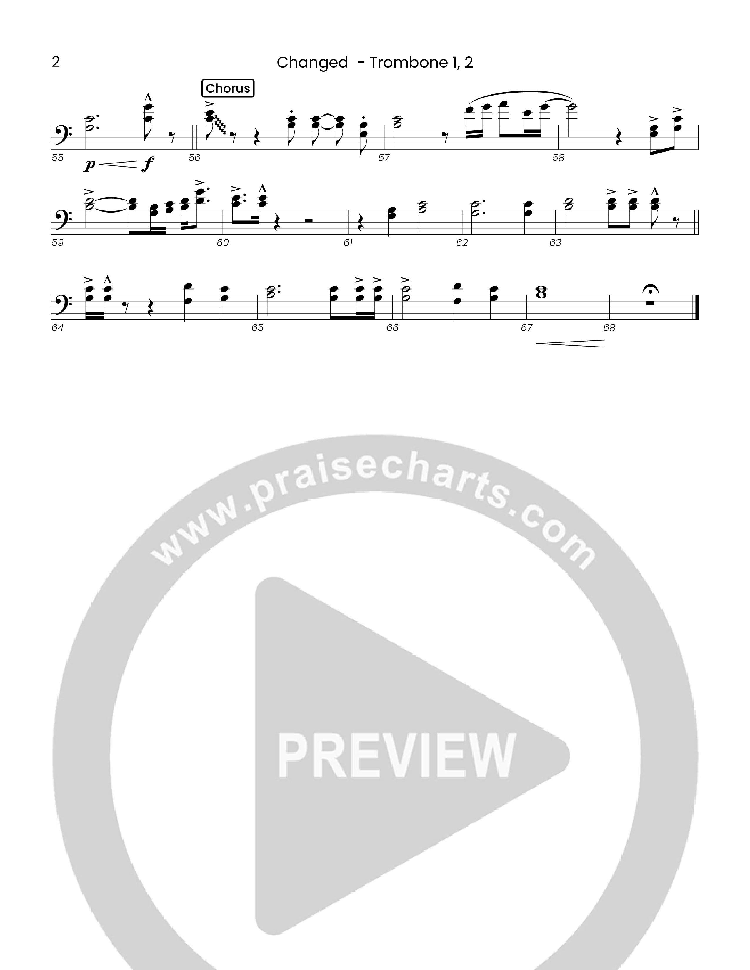 Changed (Choral Anthem SATB) Trombone 1/2 (Houston's First Worship)
