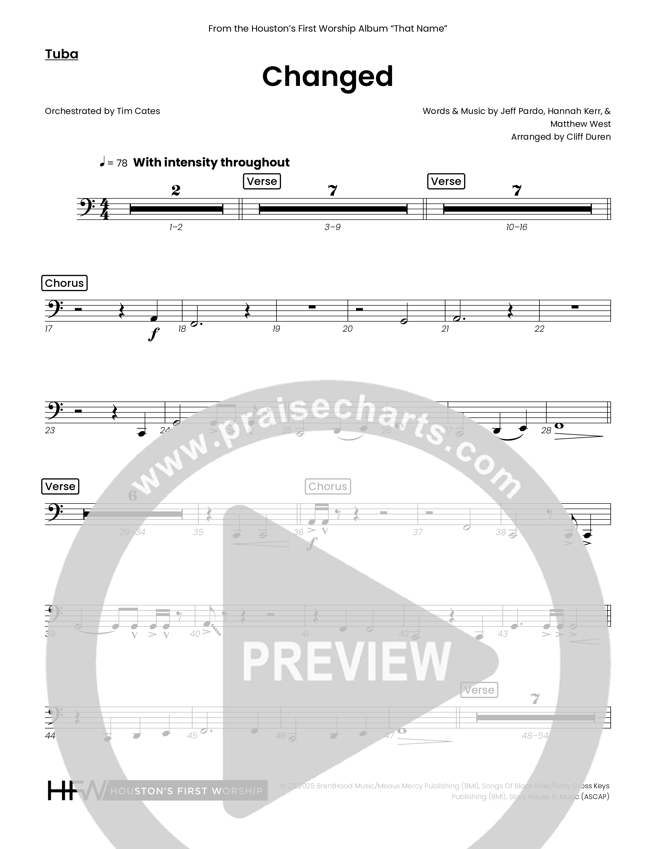 Changed (Choral Anthem SATB) Tuba (Houston's First Worship)