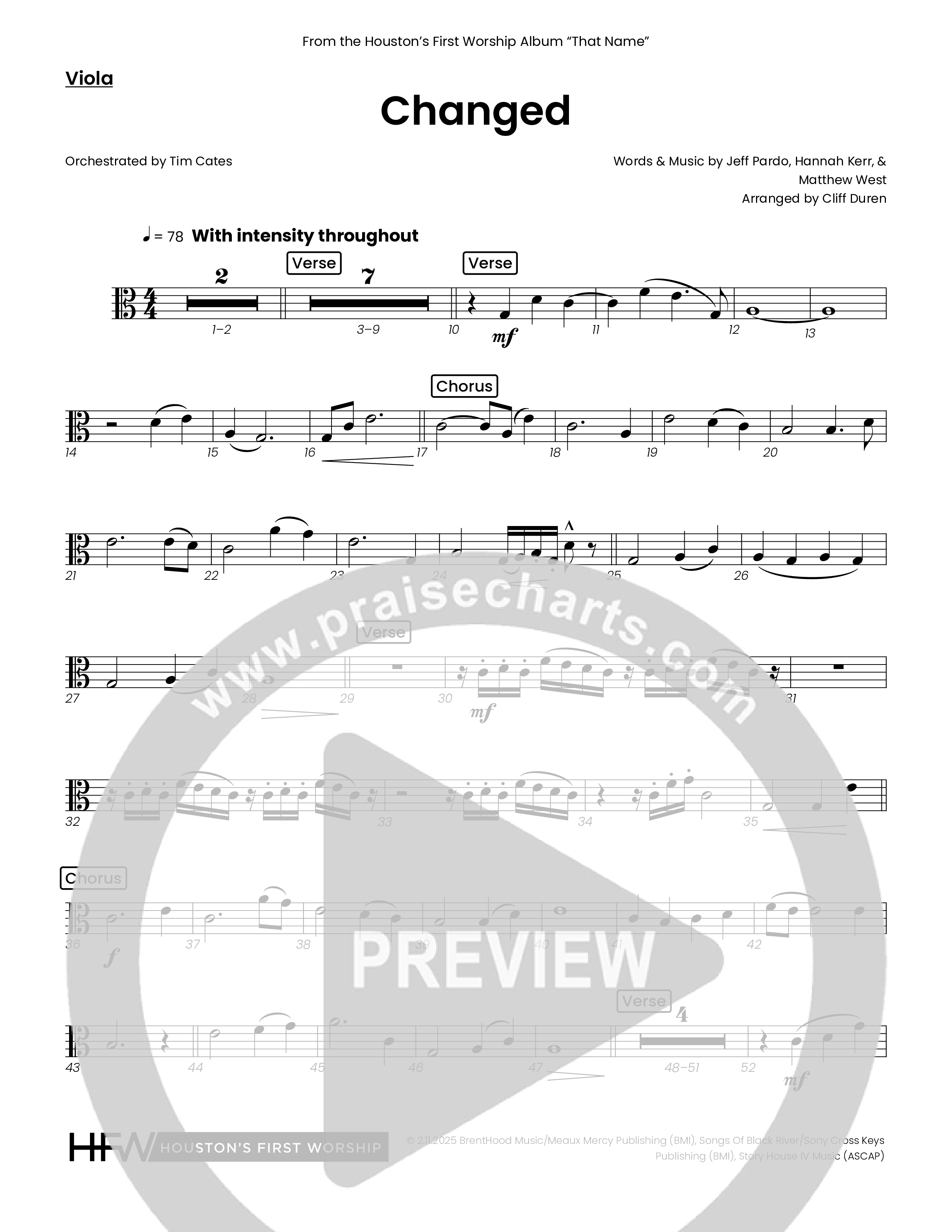 Changed (Choral Anthem SATB) Viola (Houston's First Worship)