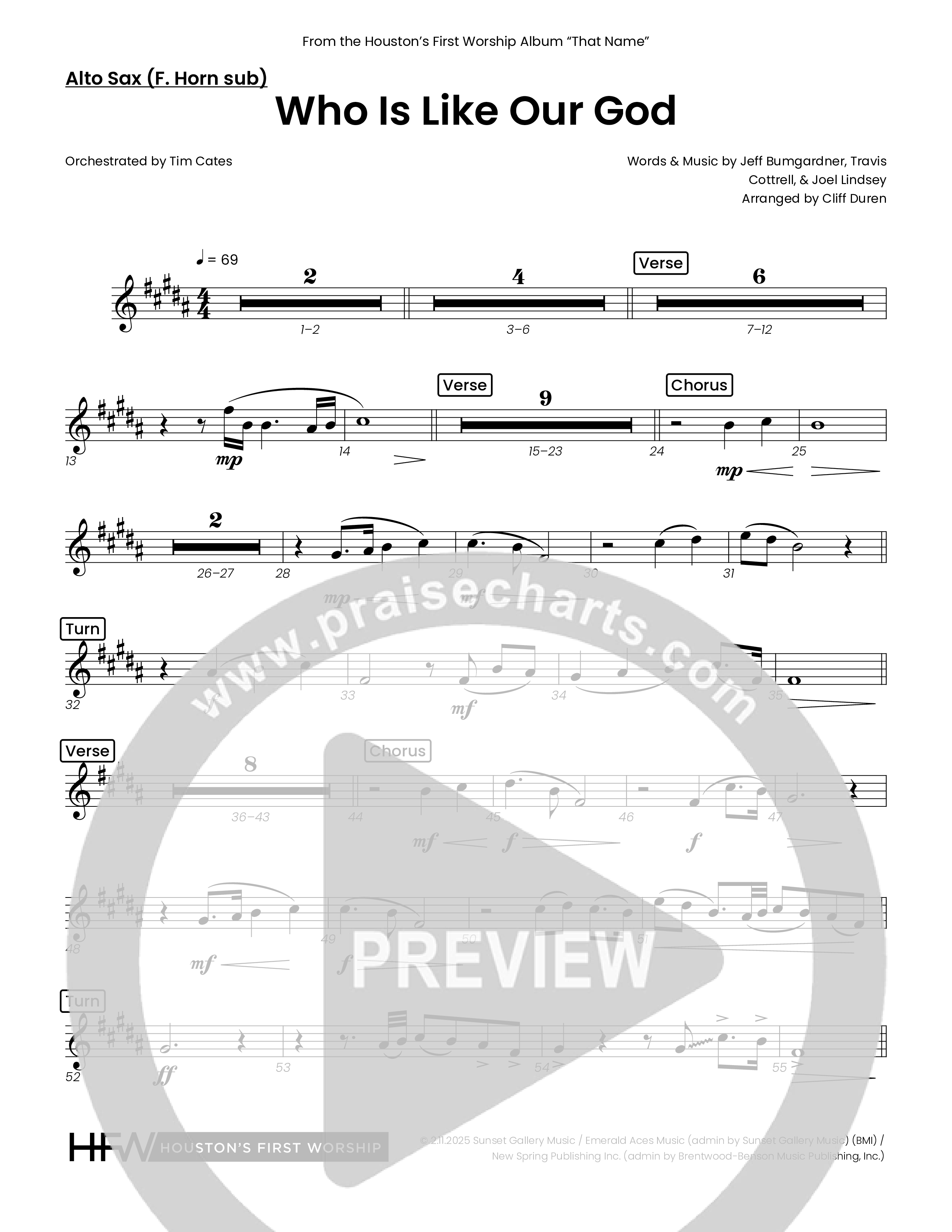 Who Is Like Our God (Choral Anthem SATB) Alto Sax (Houston's First Worship)