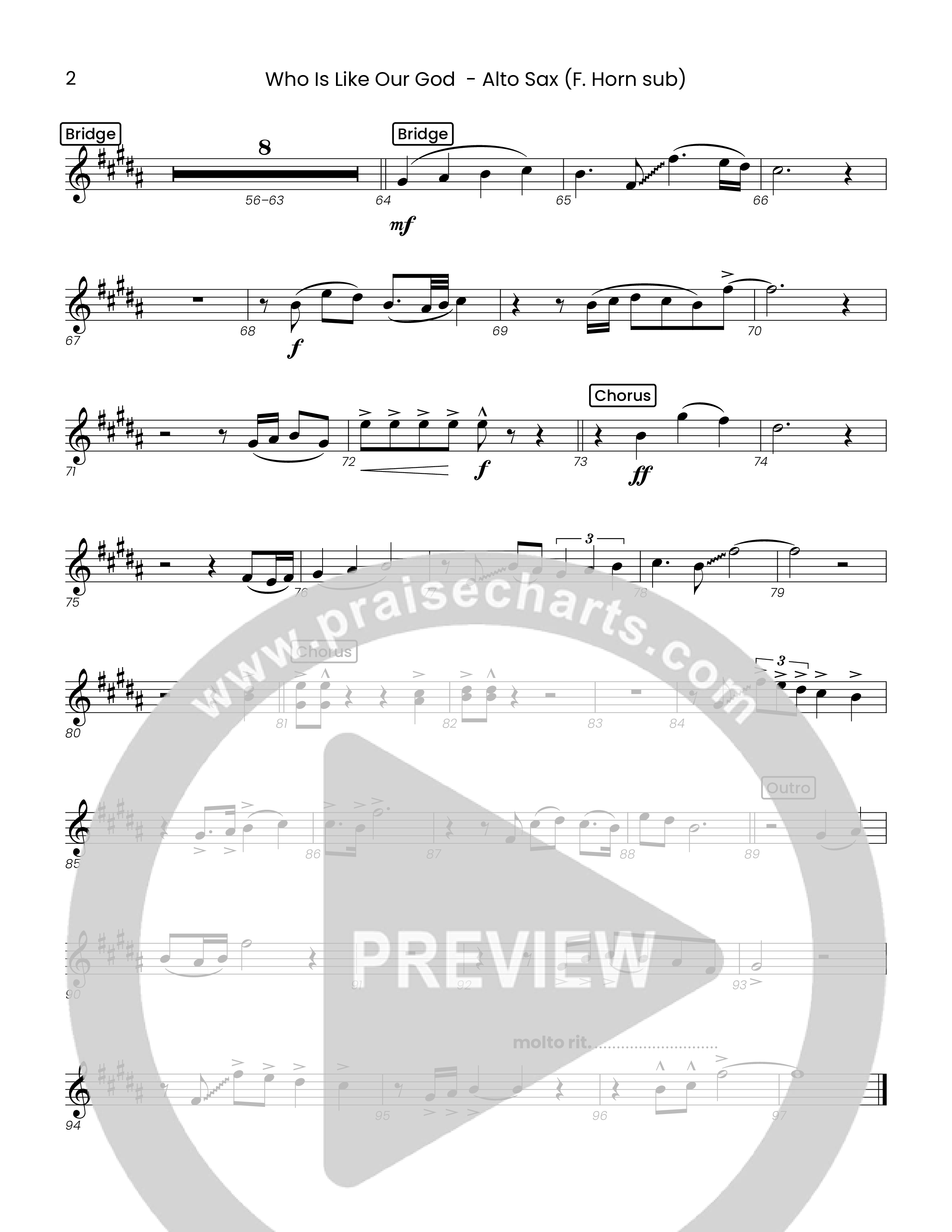 Who Is Like Our God (Choral Anthem SATB) Alto Sax (Houston's First Worship)