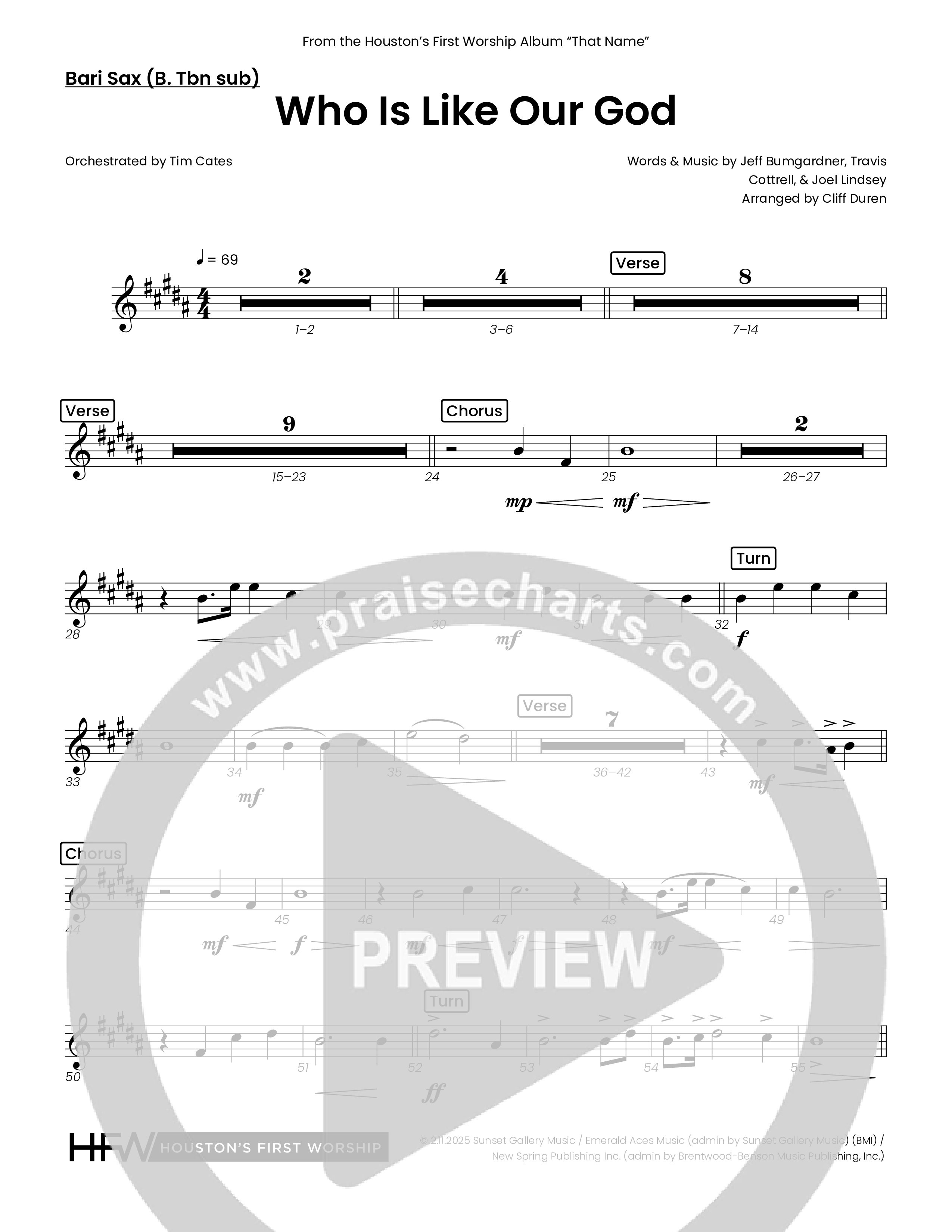 Who Is Like Our God (Choral Anthem SATB) Bari Sax (Houston's First Worship)