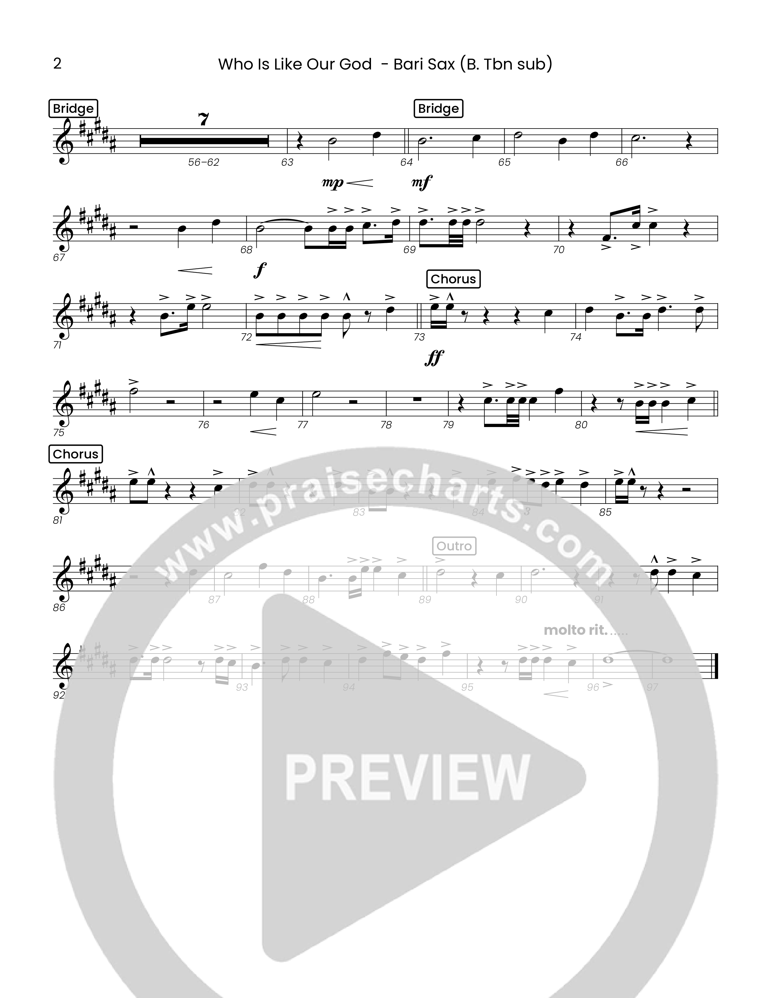 Who Is Like Our God (Choral Anthem SATB) Bari Sax (Houston's First Worship)