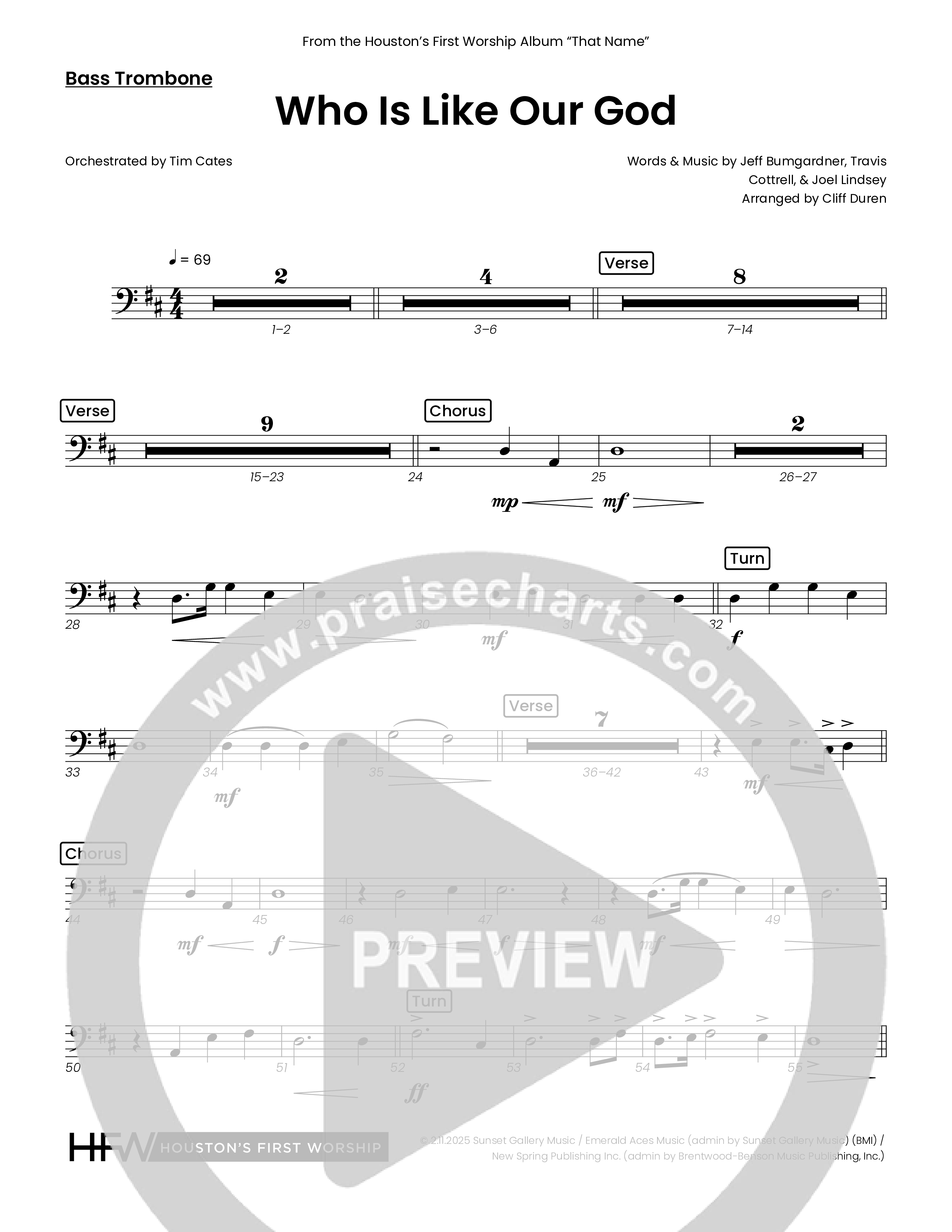Who Is Like Our God (Choral Anthem SATB) Bass Trombone (Houston's First Worship)