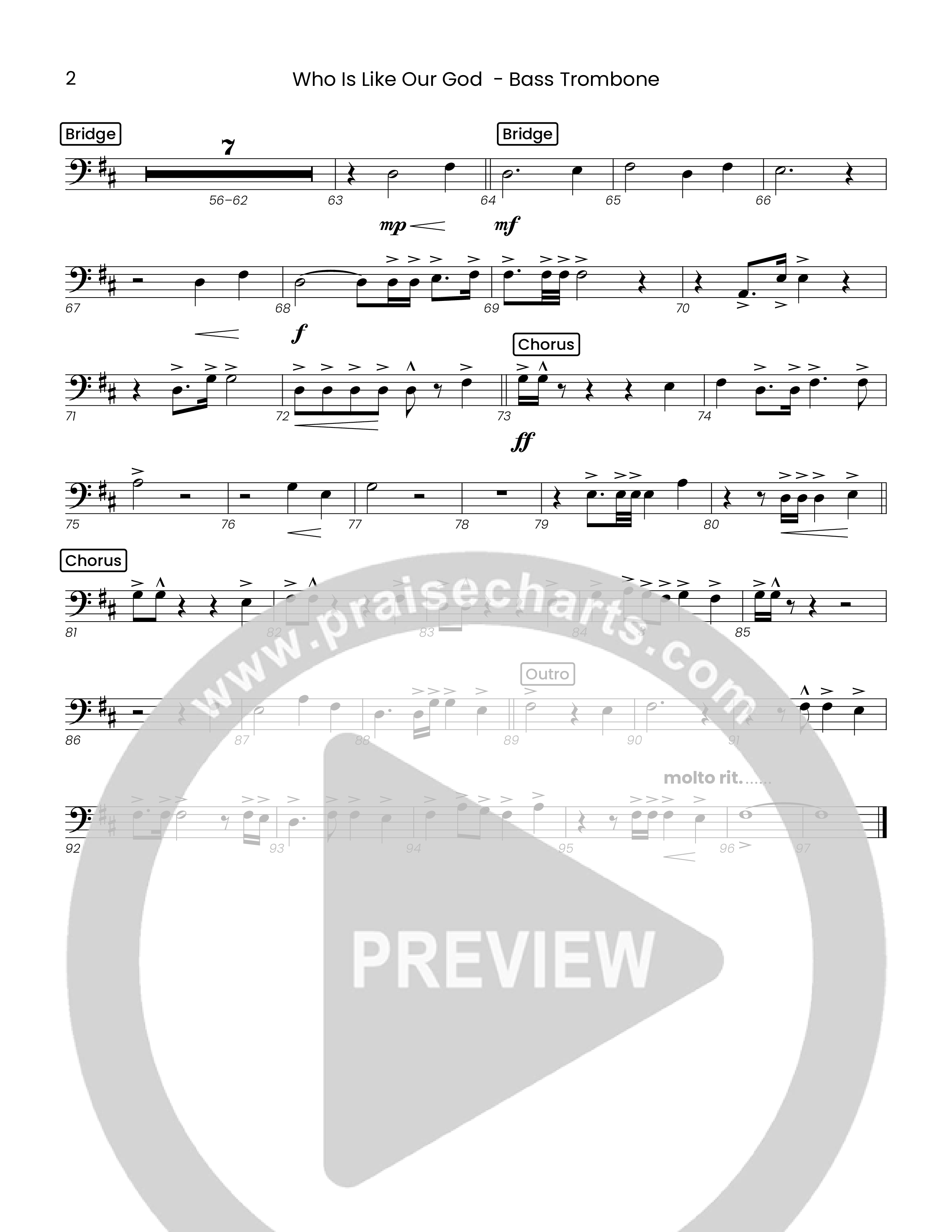 Who Is Like Our God (Choral Anthem SATB) Bass Trombone (Houston's First Worship)